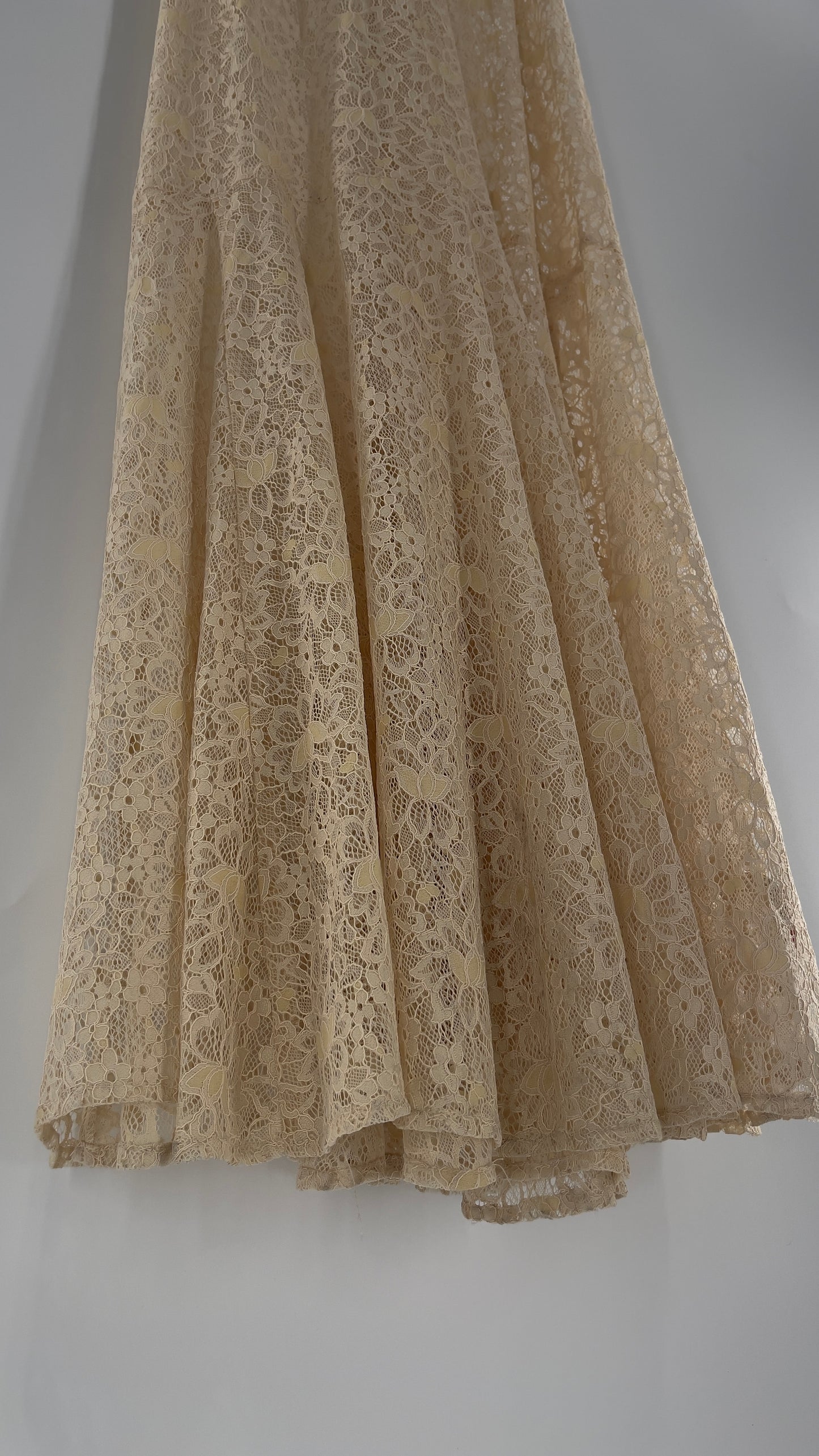 Intimately Free People Beige Lace Slip Maxi Dress (XS)