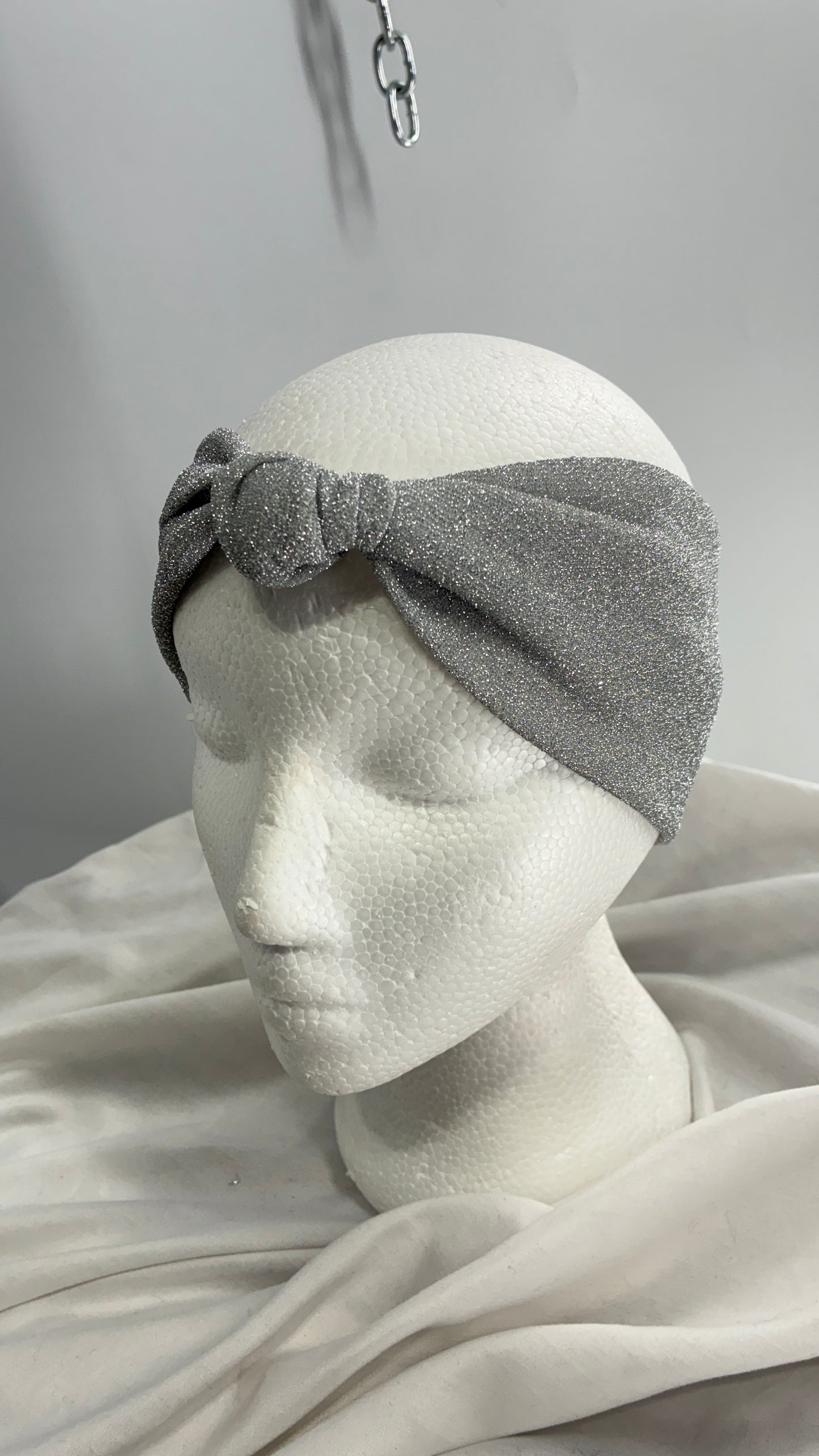 Silver Metallic Stretch Headband