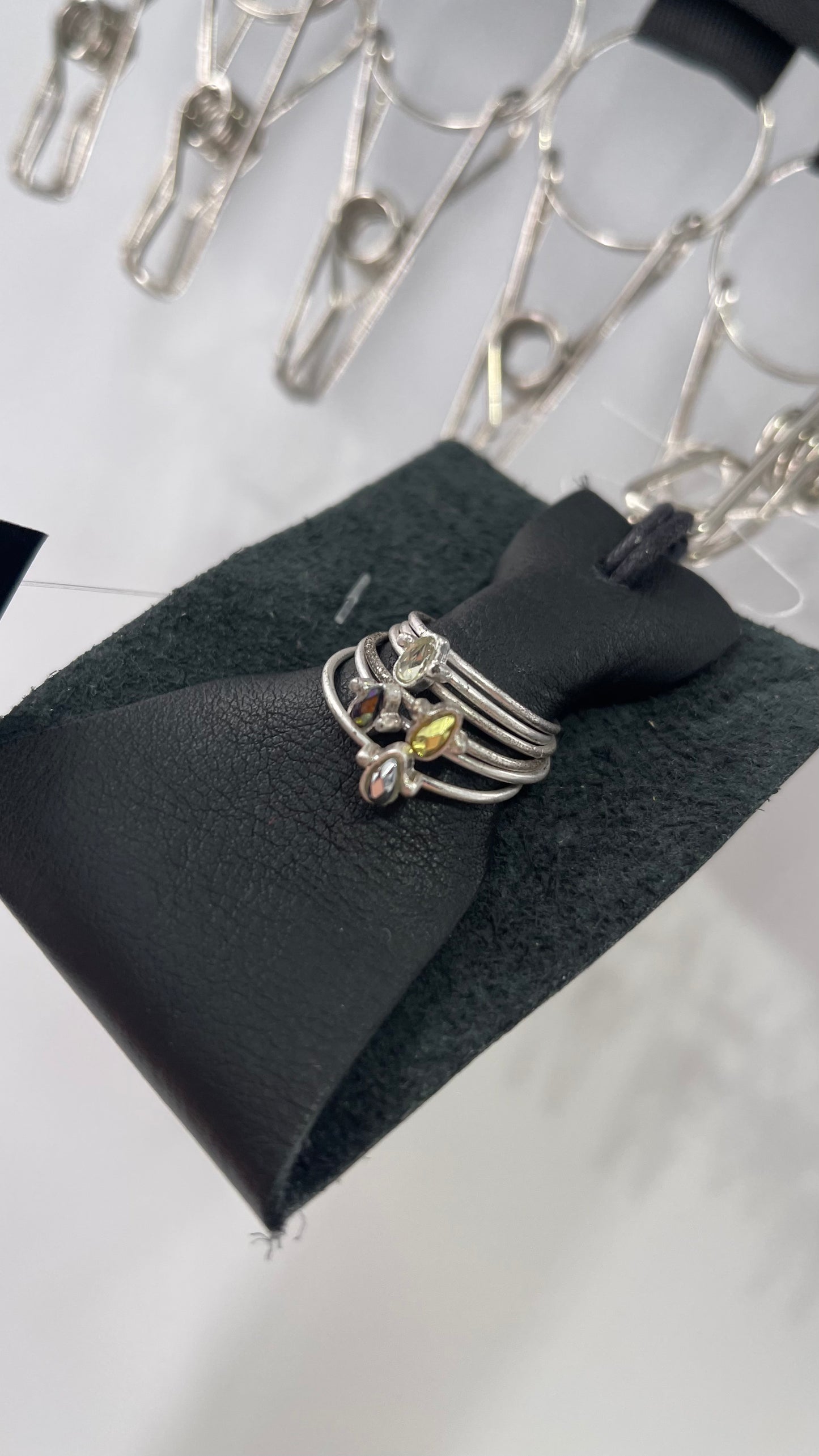 Free People Dainty & Delicate Silver Jewel Ring Set