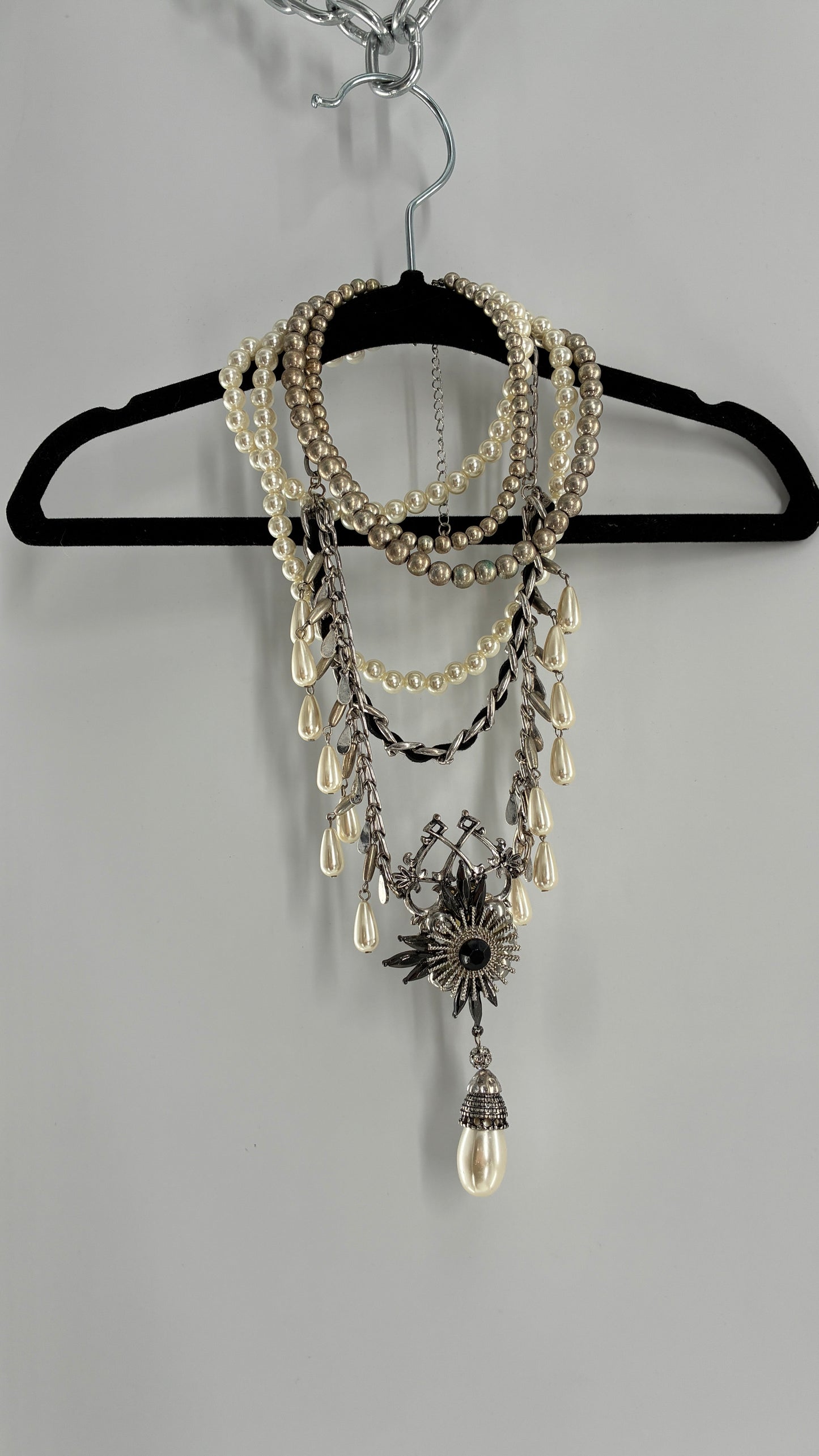 Free People Pearl Multi Layer Stacked Necklace
