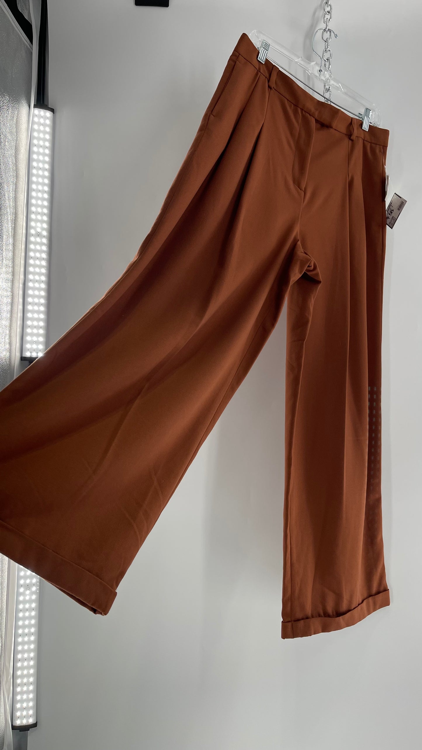 Free People Burnt Orange Wide Leg Trouser (8)