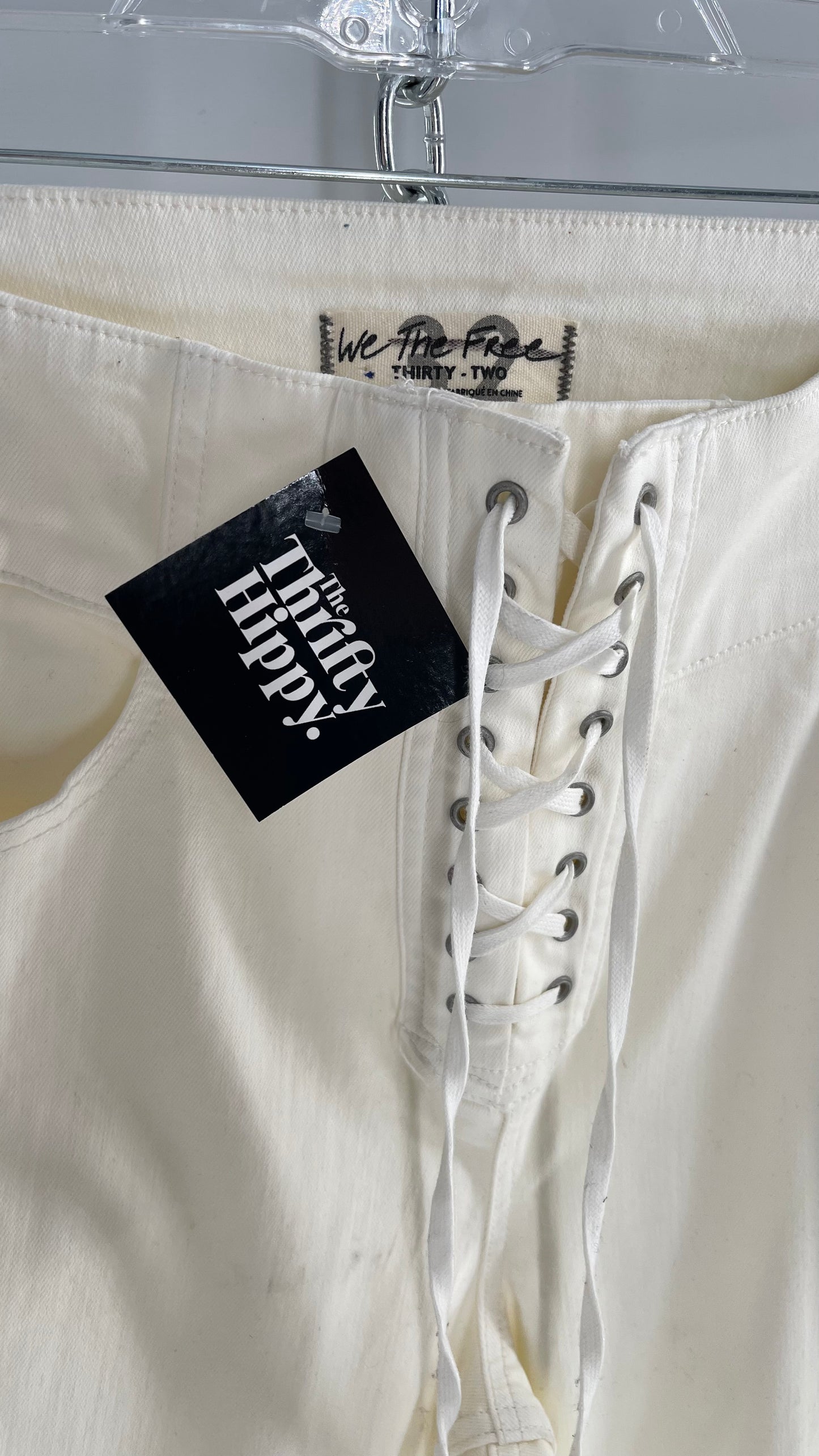 Free People Curvy Jeans With Lace up Detail (Size 32)