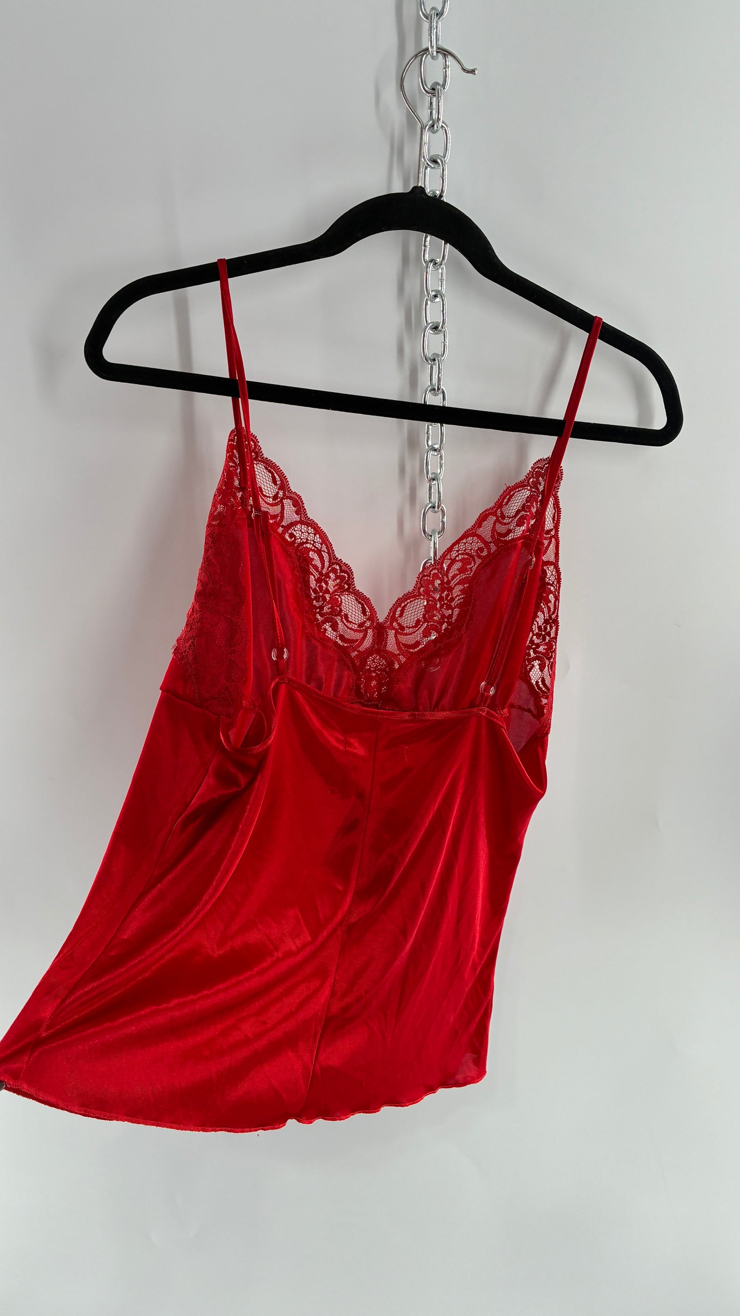 Vintage MARISA Red Lace Trim Camisole (Large)