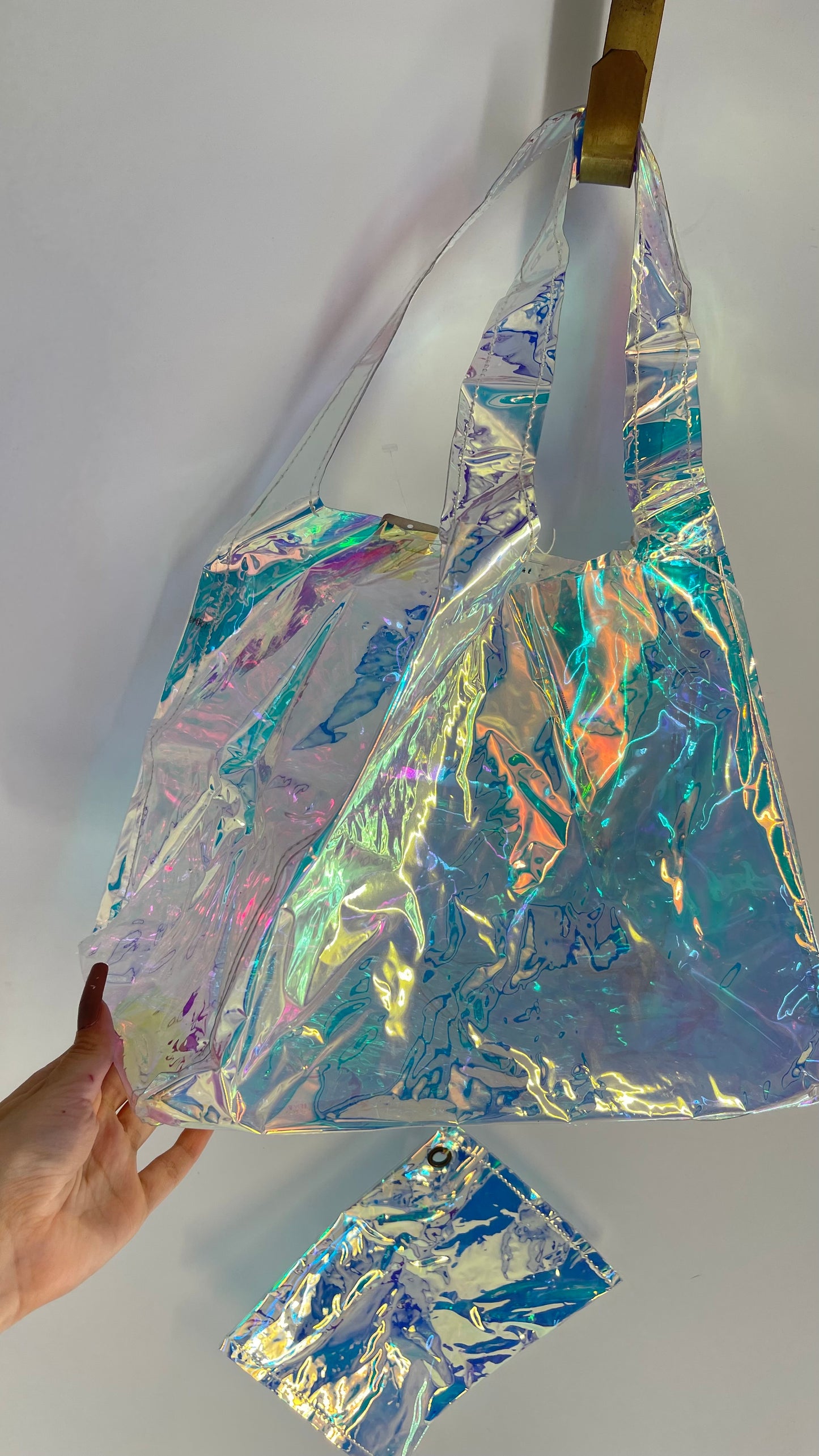 Free People Movement Iridescent Color Changing Tote Bag and Pouch Set