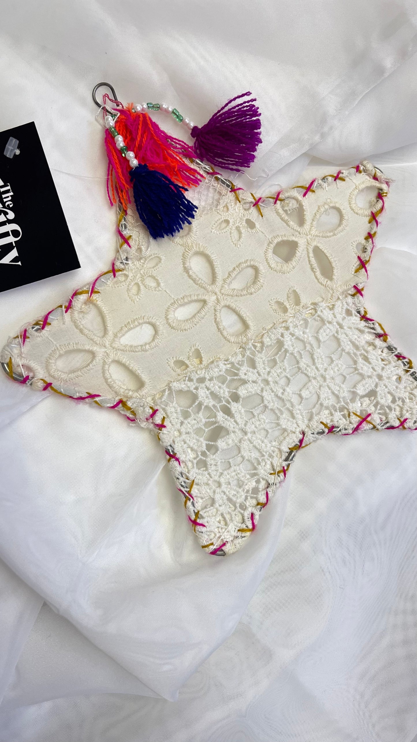 Free People Lace + Eyelet Embroidered Star Hanging Decor Ornament