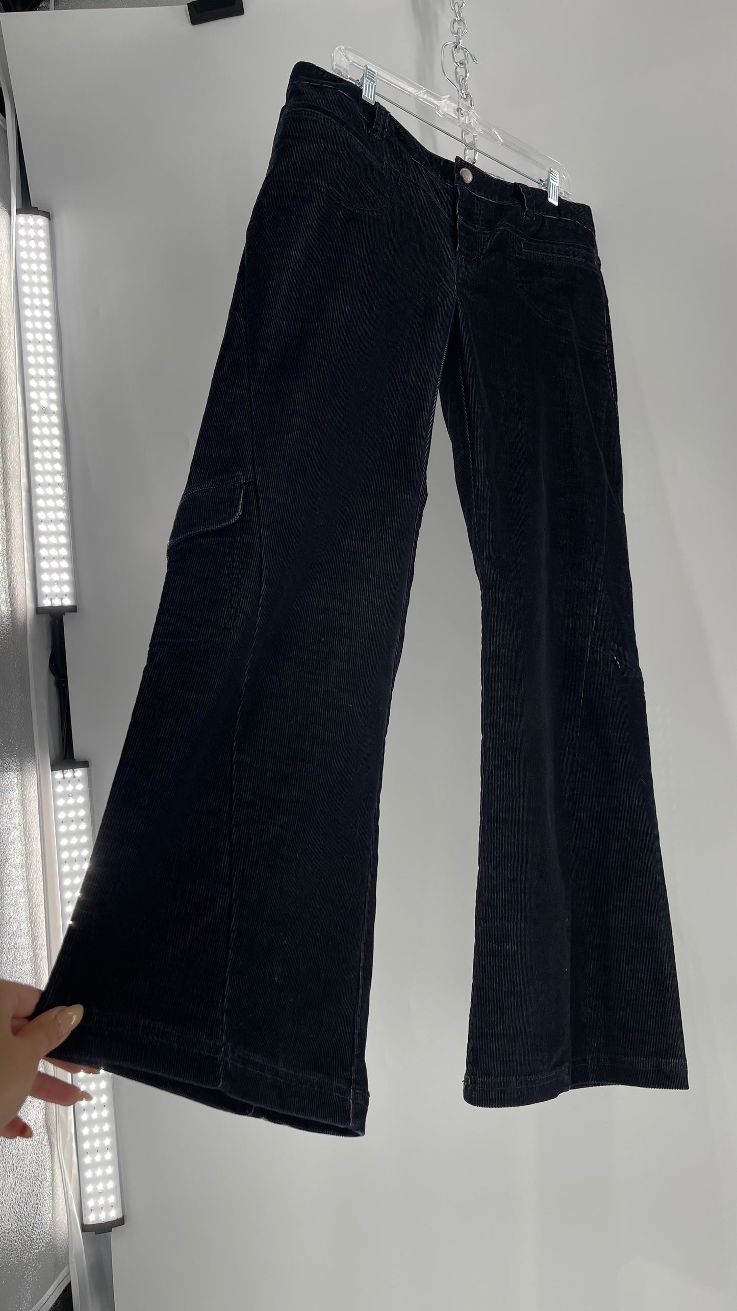 Athleta Black Flare Corduroy Pants (Size 14/L)