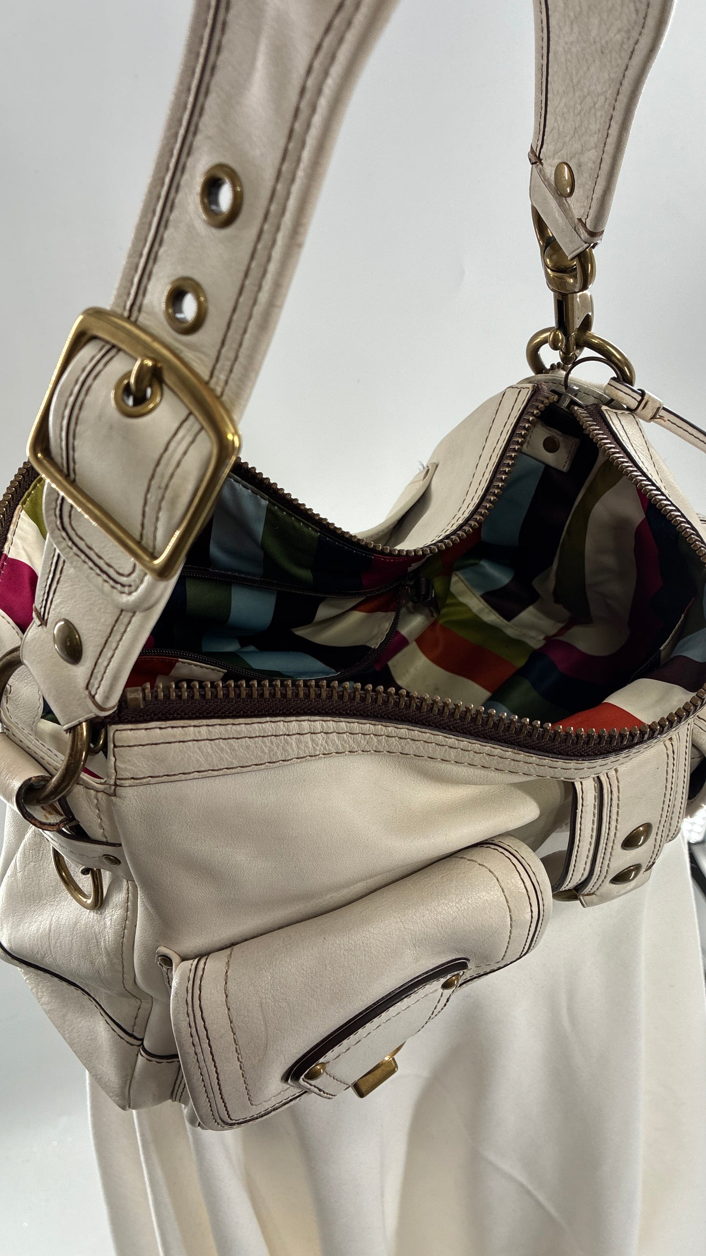 RARE COACH 65th Anniversary Legacy Leather Oversized Turnlock Shoulder Bag
