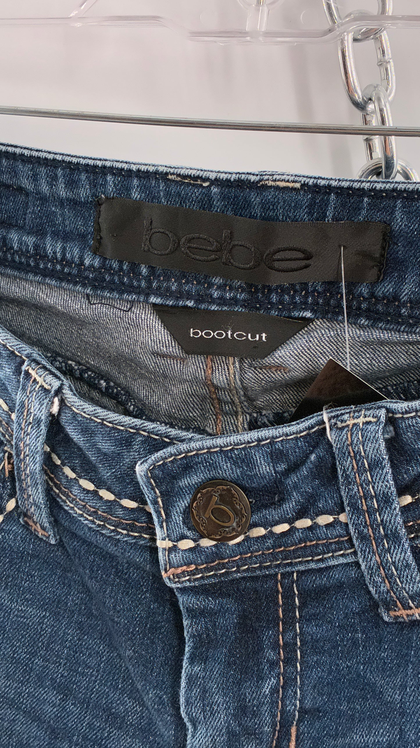 Vintage BEBE Low Rise Bootcut Jeans with Contrast Stitch (27)