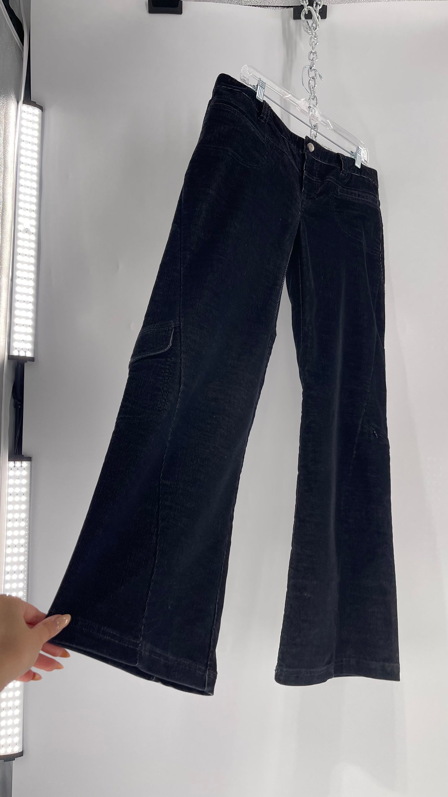 Athleta Black Flare Corduroy Pants (Size 14/L)