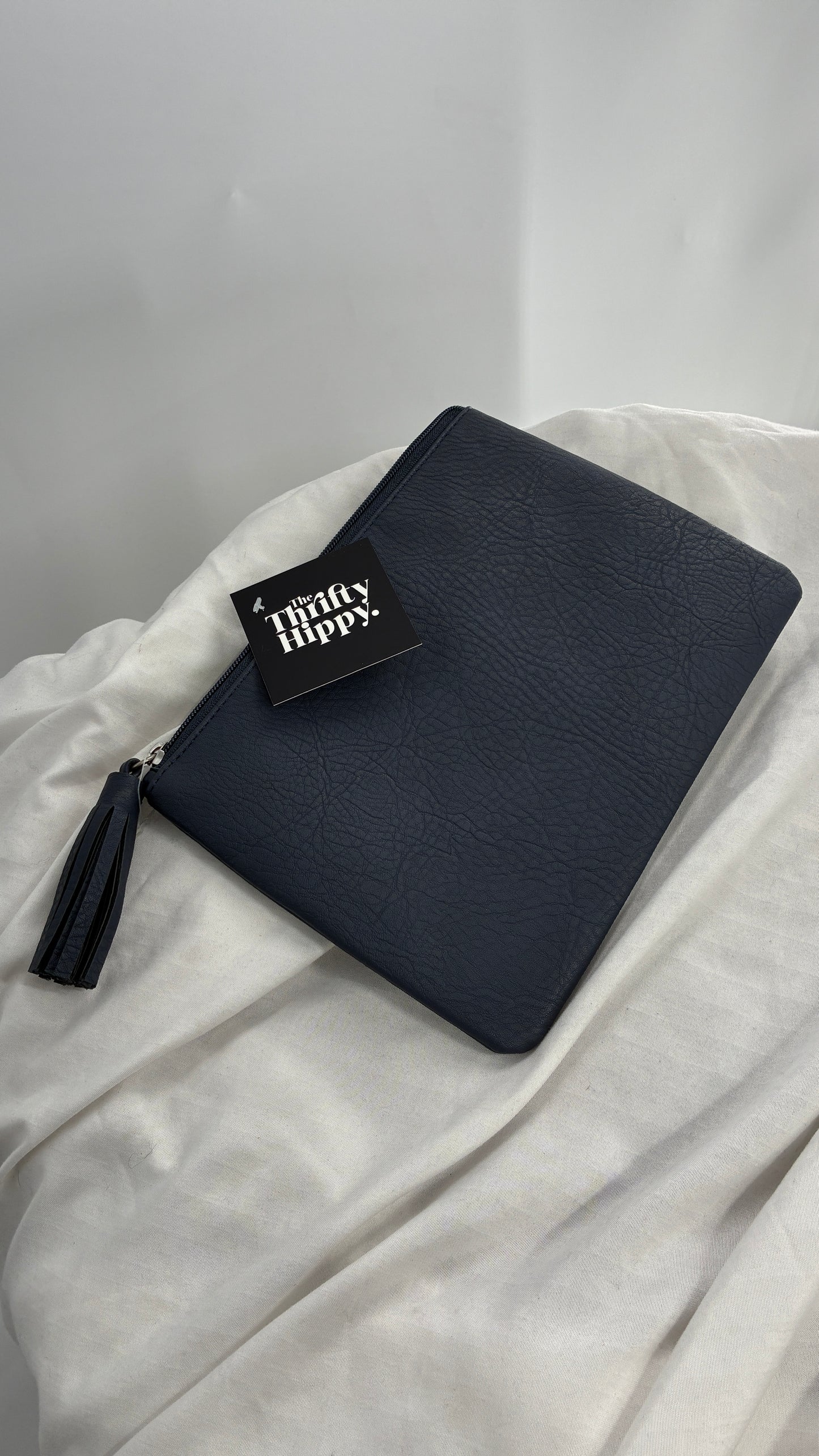 AERIE Find Me at Midnight Vegan Leather Tassel Pouch