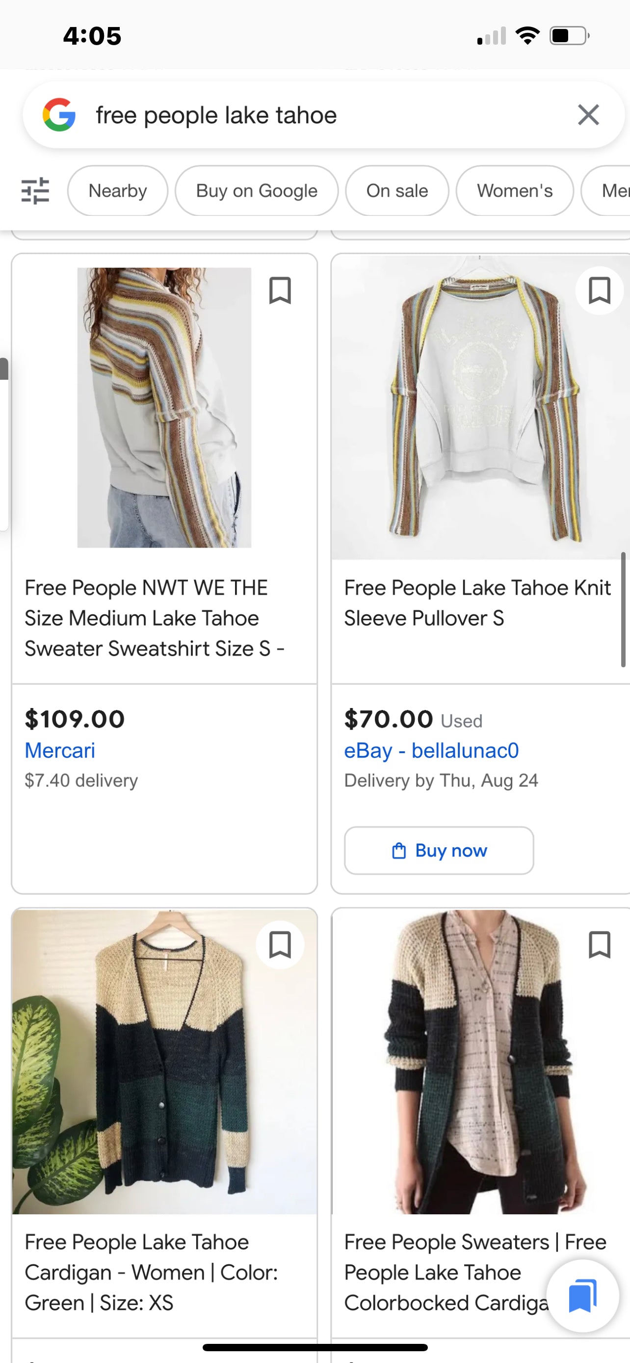 Free People Knit Sleeve Light Blue Lake Tahoe Longsleeve (Small)