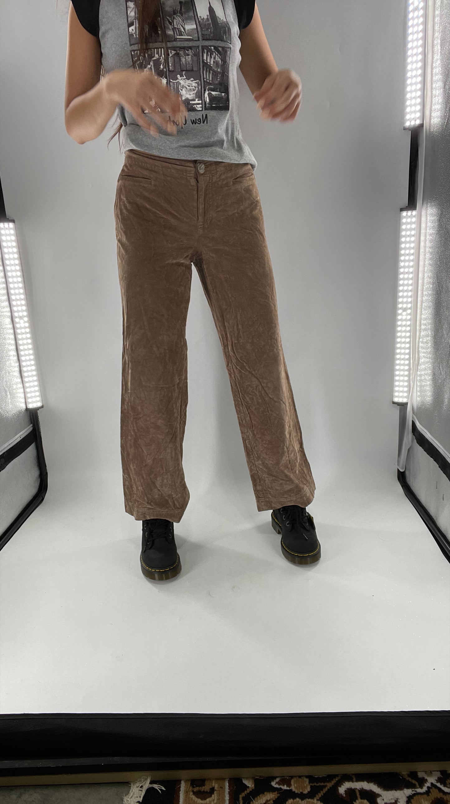 Vintage Crushed Corduroy Cropped Straight Leg Trouser J JILL (2P)