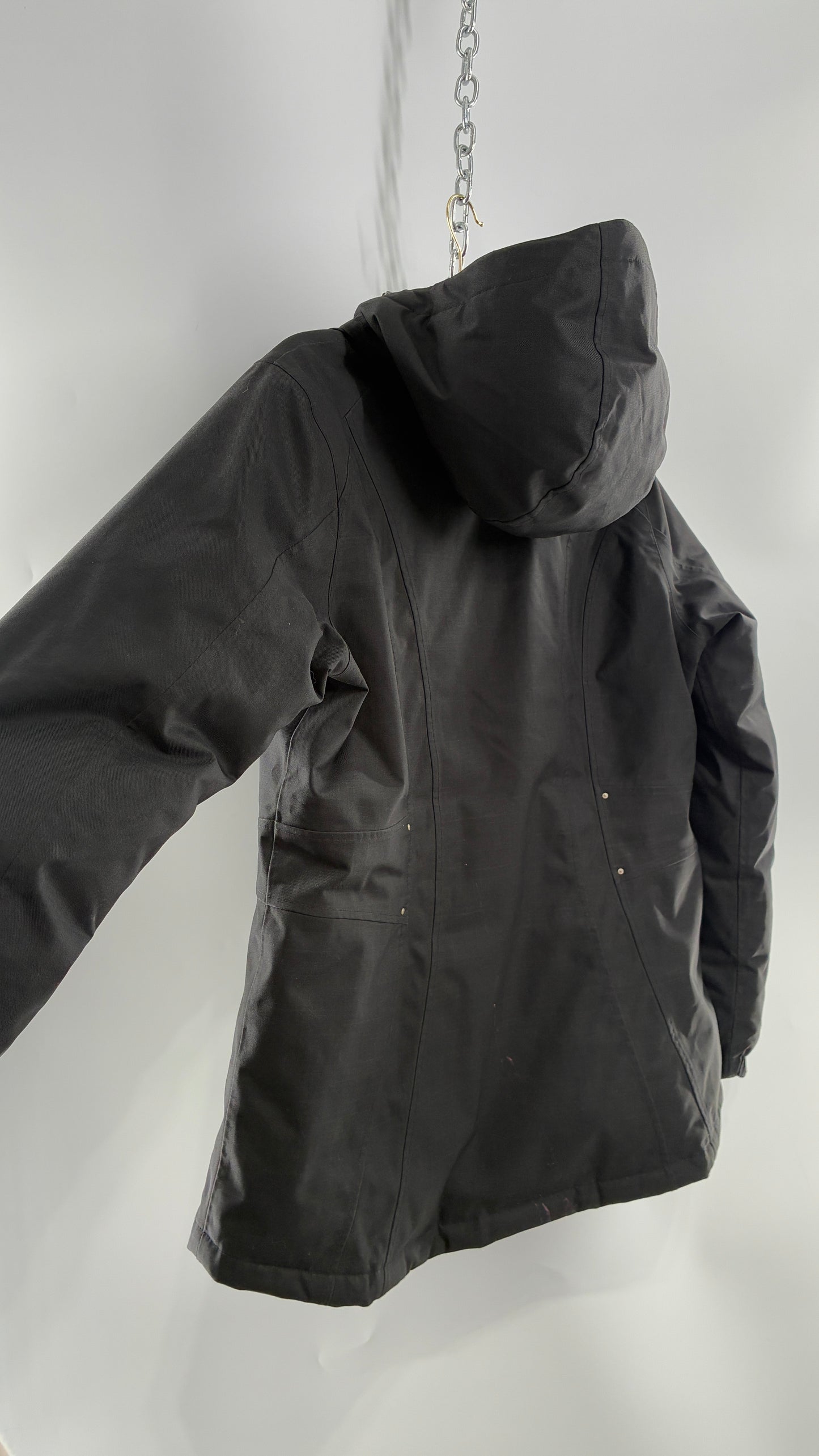 EDDIE BAUER Goose Down Black Jacket with Puffer Lining (Medium)
