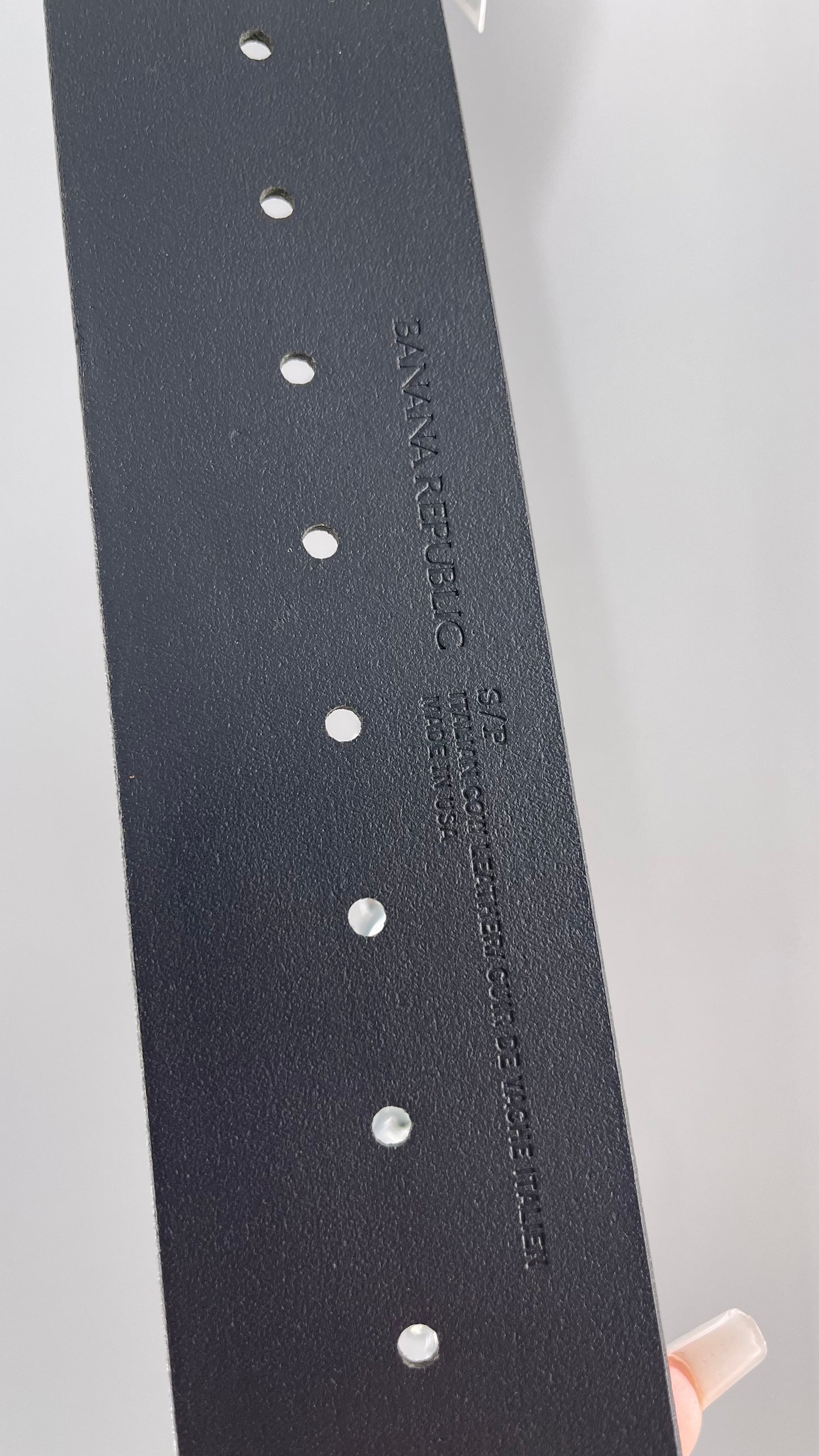 Banana Republic Wide Black Italian Cow Leather Belt (Small)