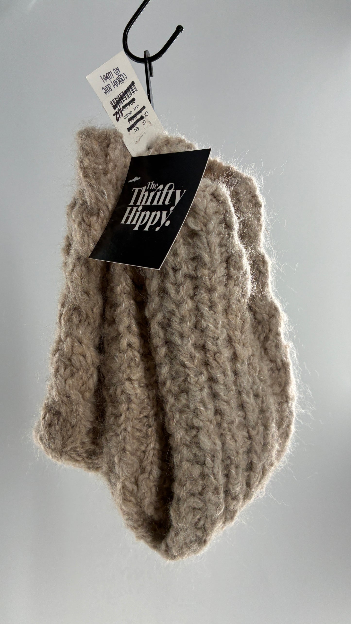 Urban Outfitters Ultra Thick Fluffy Knit Beige Socks