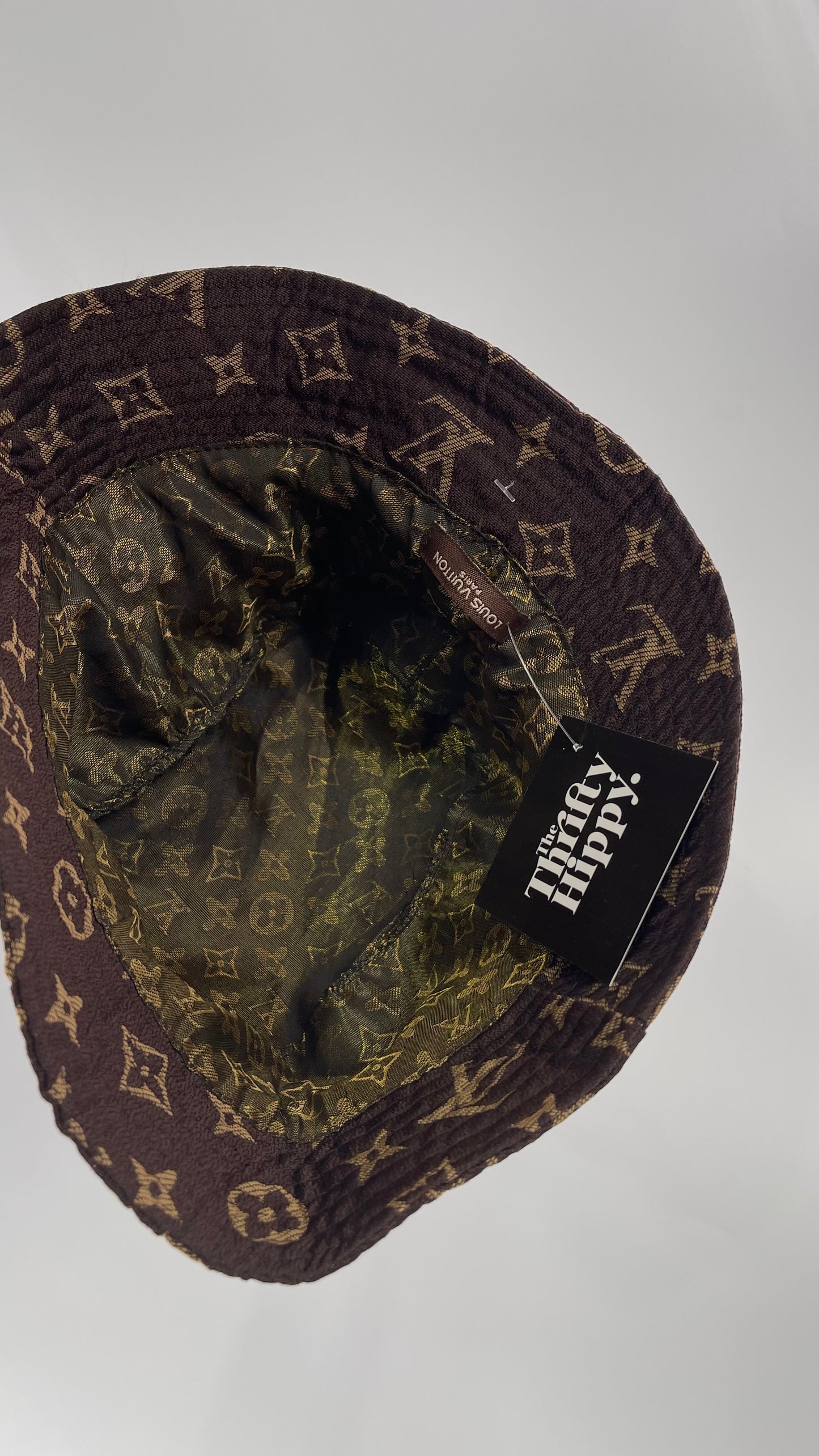 Unauthenticated Louis Vuitton Brown Monogram Bucket Hat