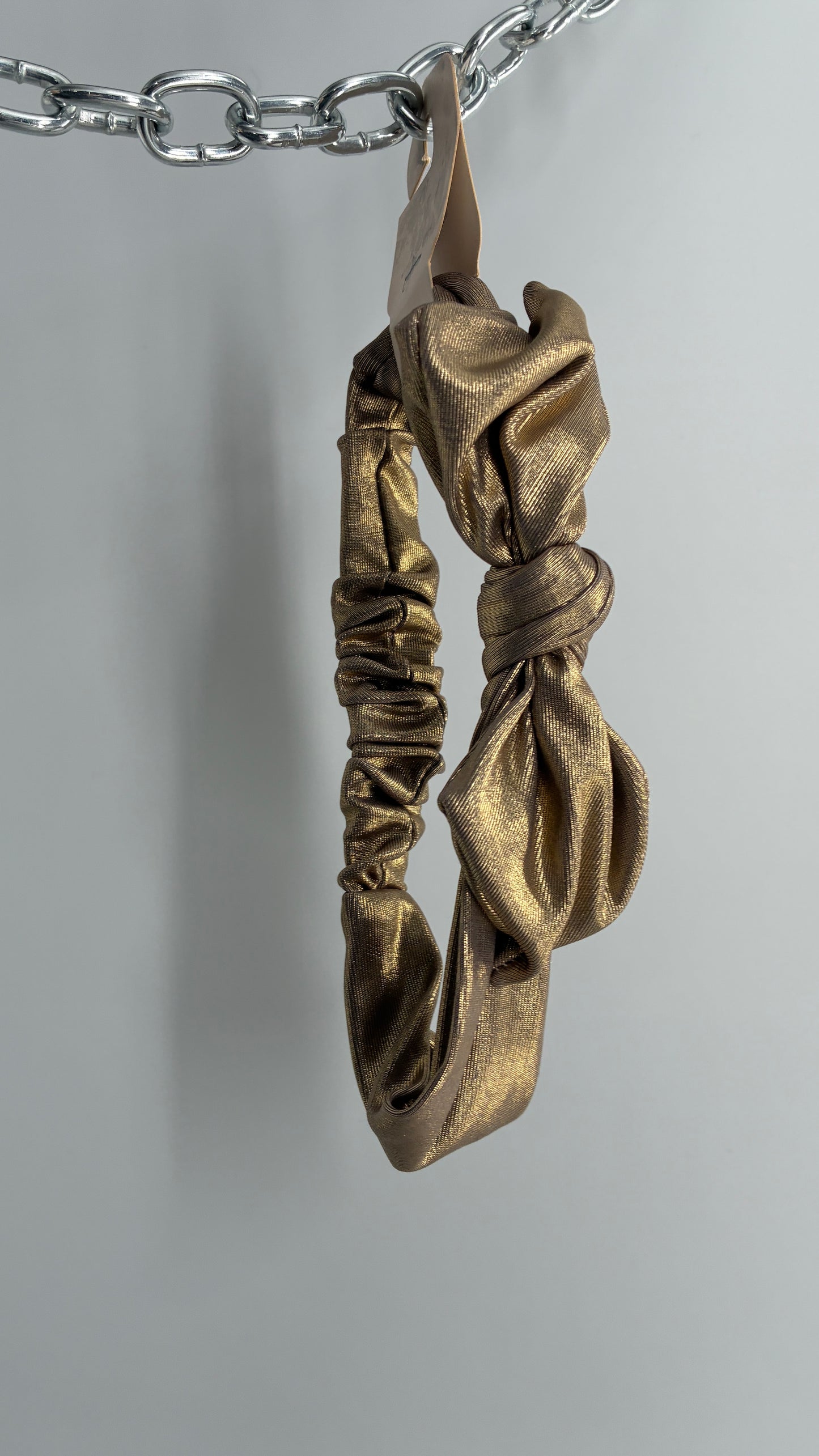 Bronze Metallic Gold Headband with Tags Attached