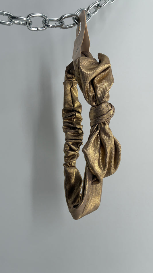 Bronze Metallic Gold Headband with Tags Attached
