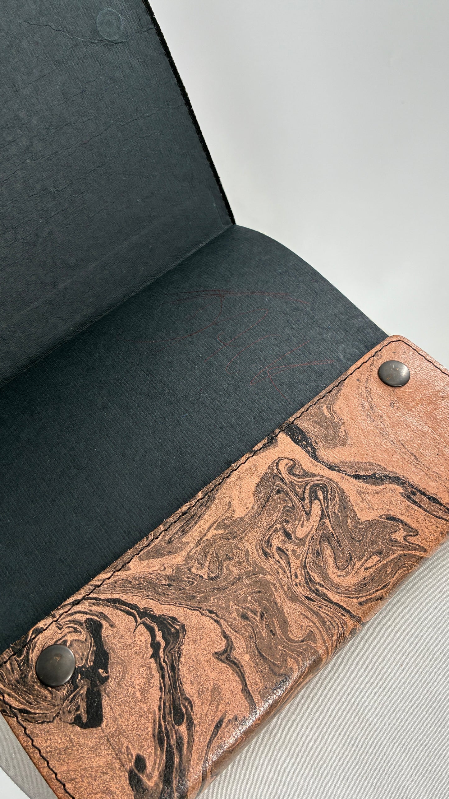 Urban Outfitters Marbled Pink/Grey Leather Bound Notebook
