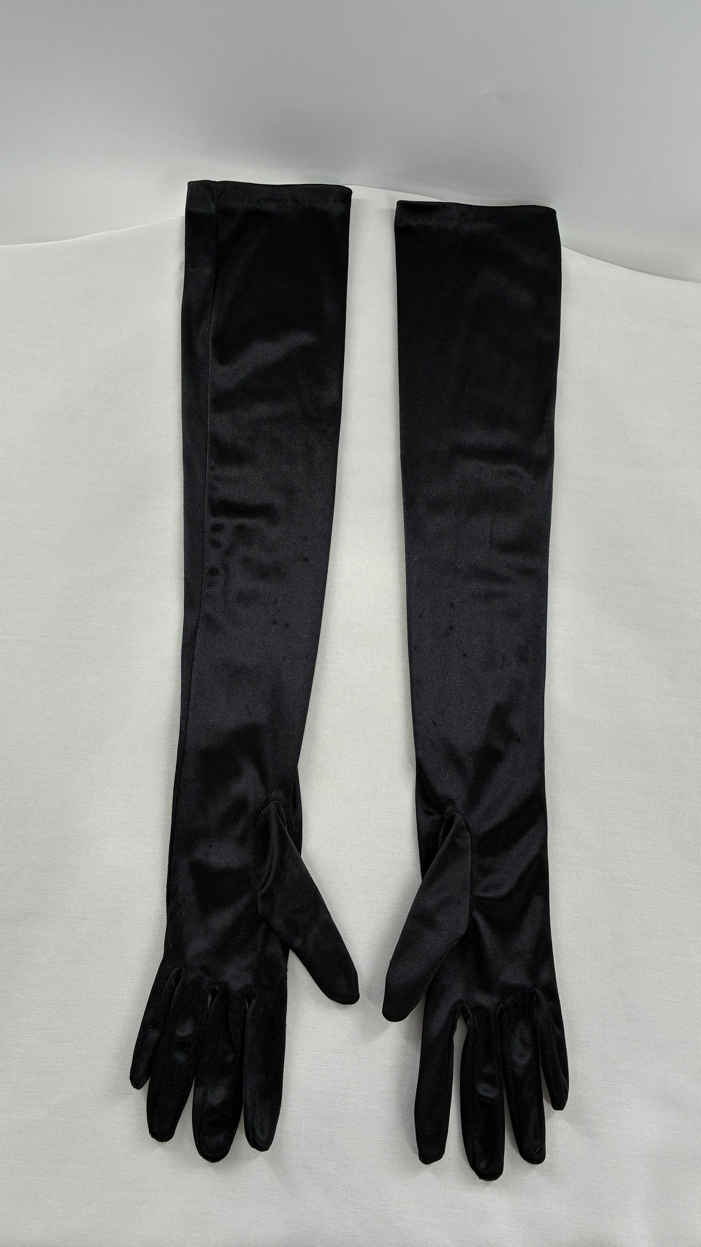 Vintage Black Silky Full Length Gloves