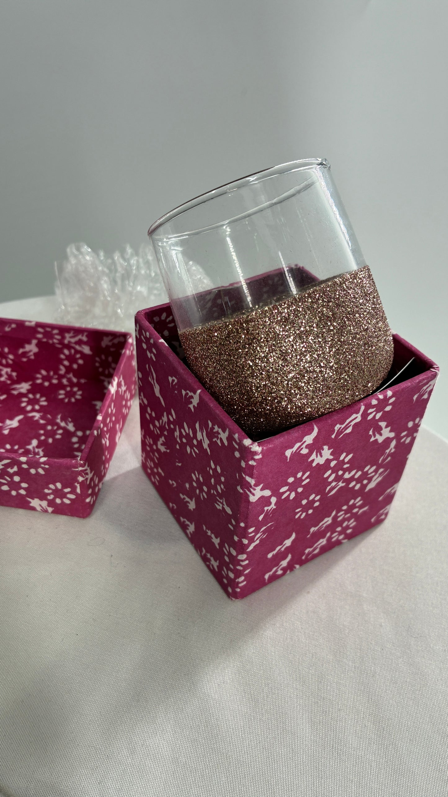 Free People Candle Holder or Small Glass Dipped in Glitter