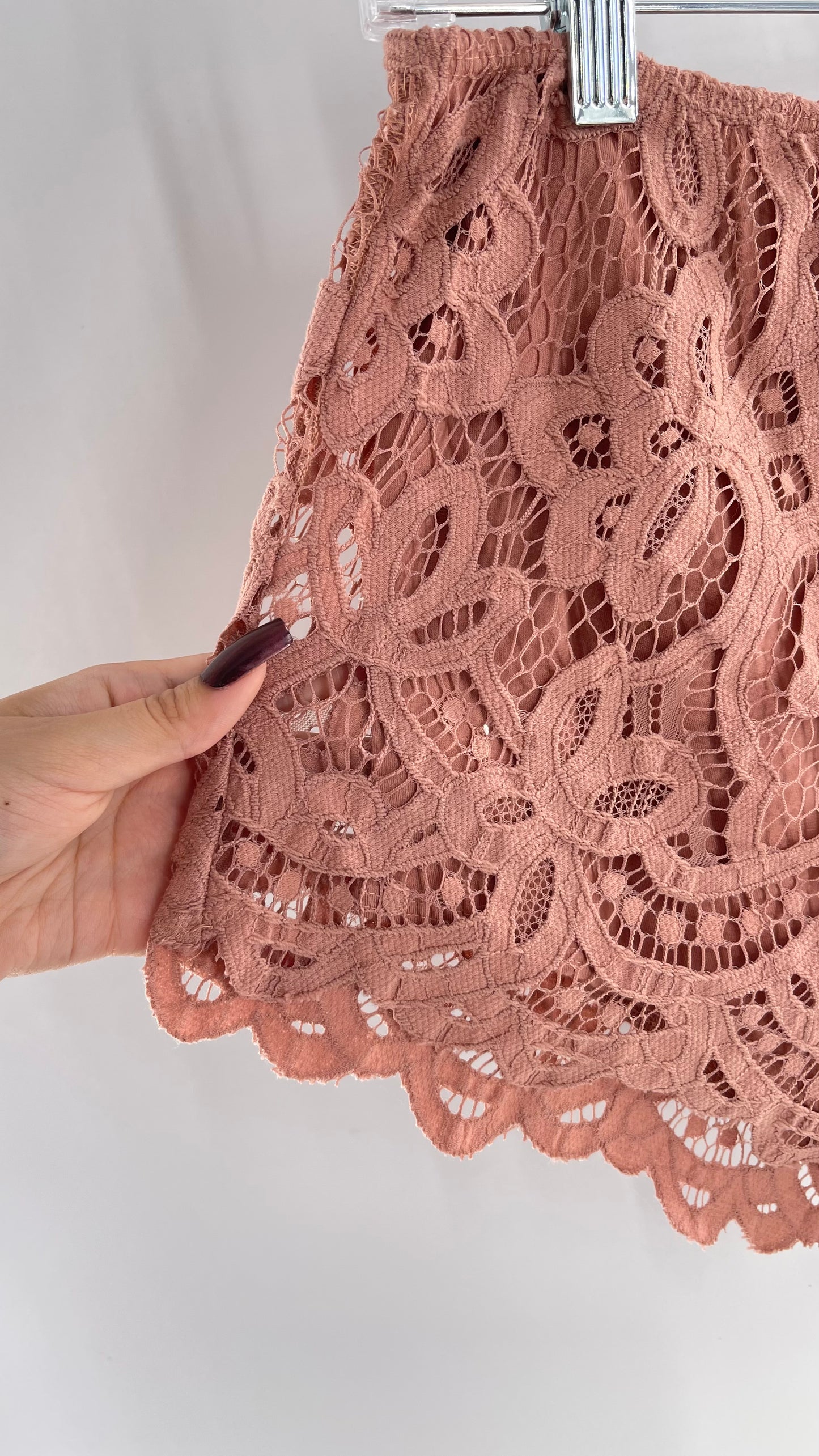 Intimately Free People Dusty Pink Lace Shorts (Small)