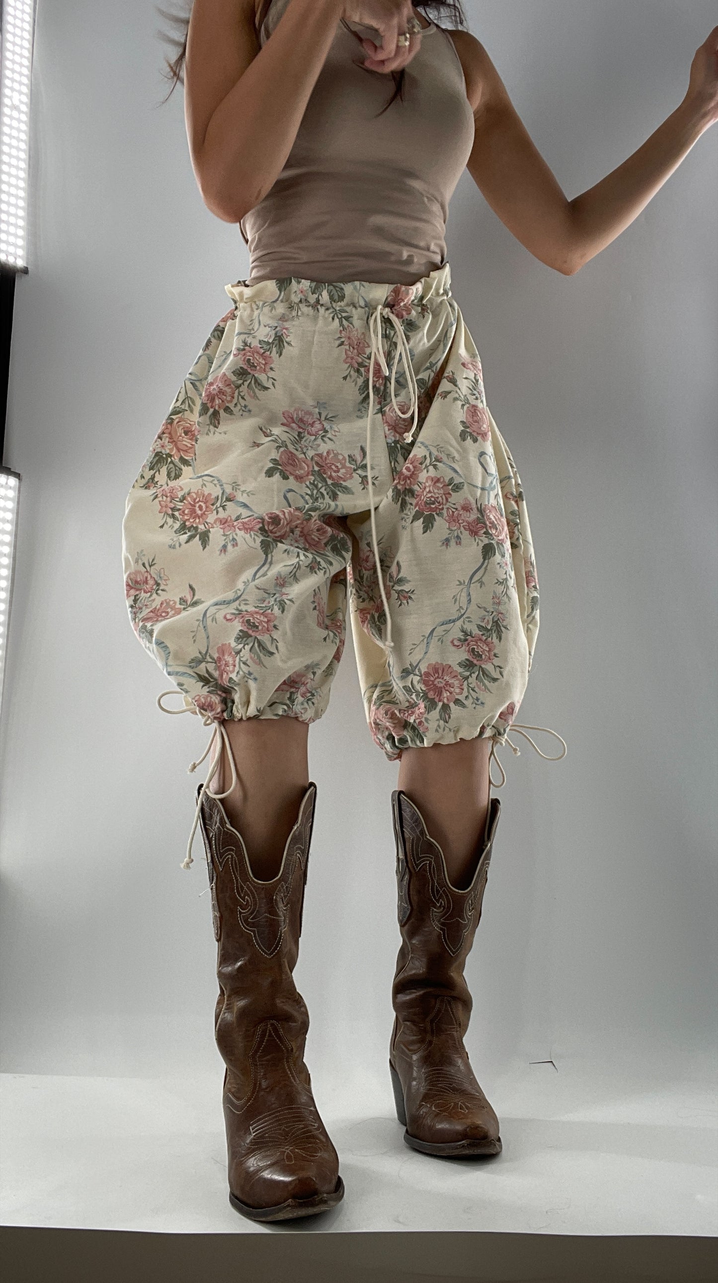 Custom Vintage Cottage Short/Capri Oversized or Cinched (One Size)