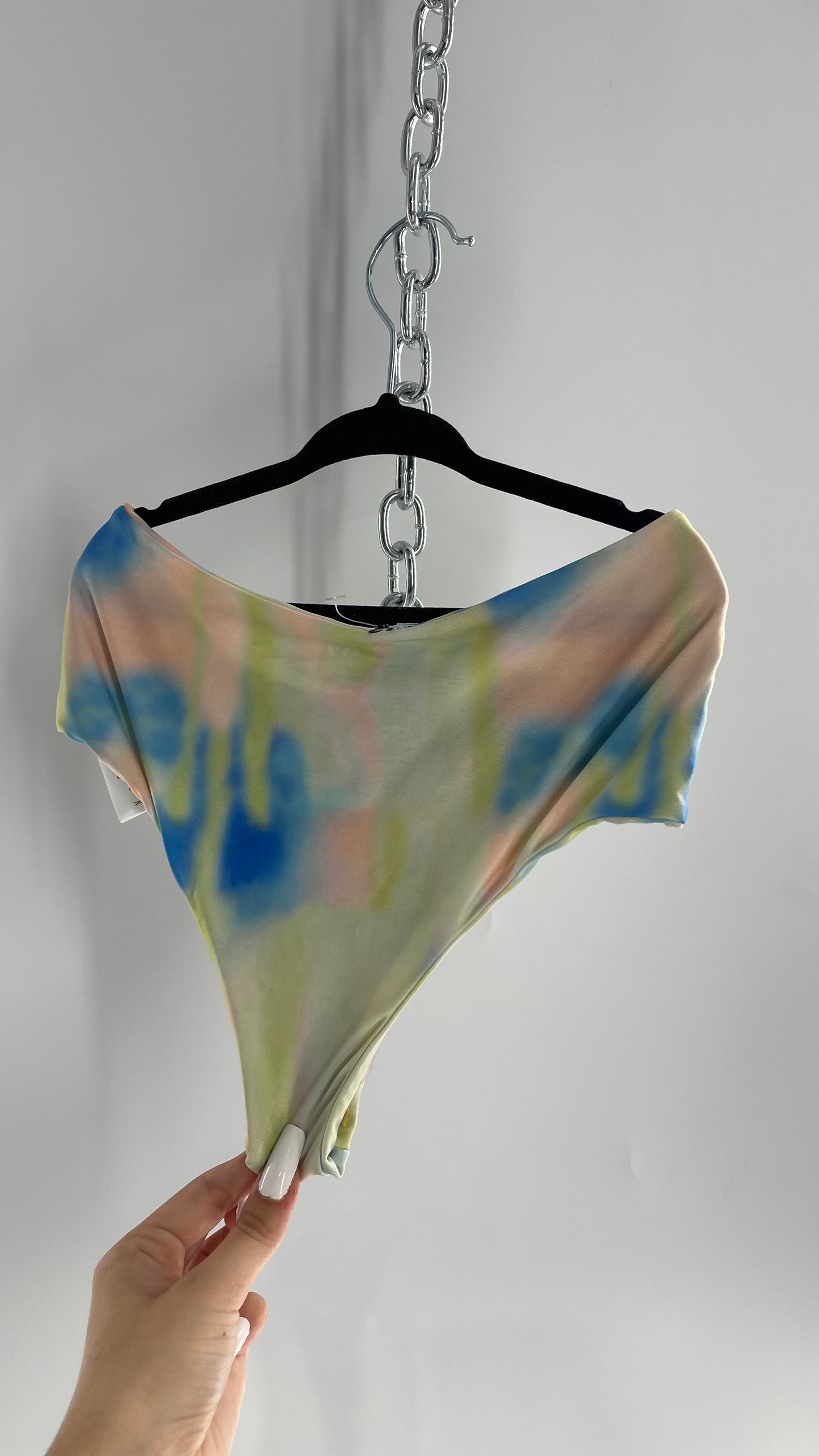AILA BLUE Pastel Tie Dye Cheeky Swim Bottoms (Small)