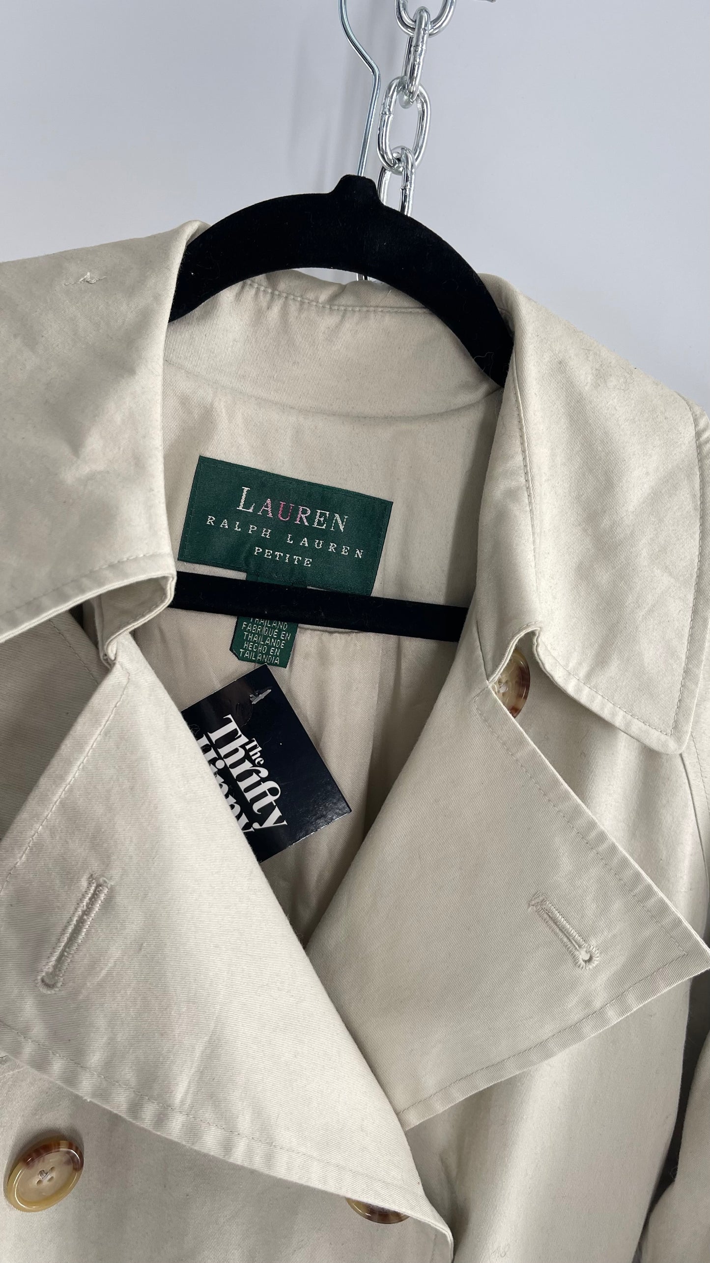 Vintage Ralph Lauren Beige Trench Coat (Petite Small)