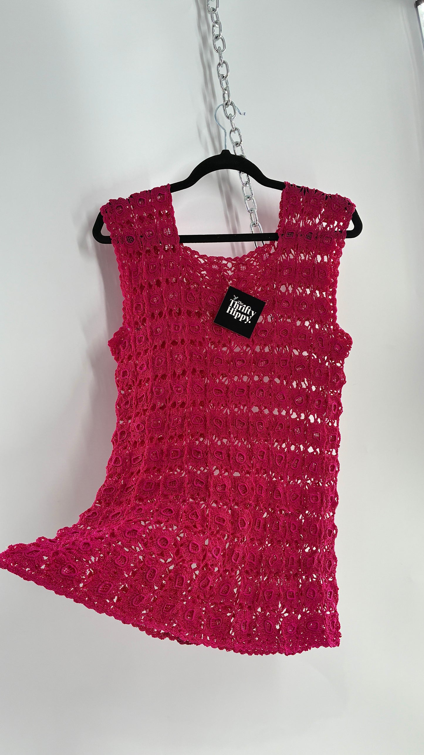Vintage Handmade Crochet Hot Pink (Medium)