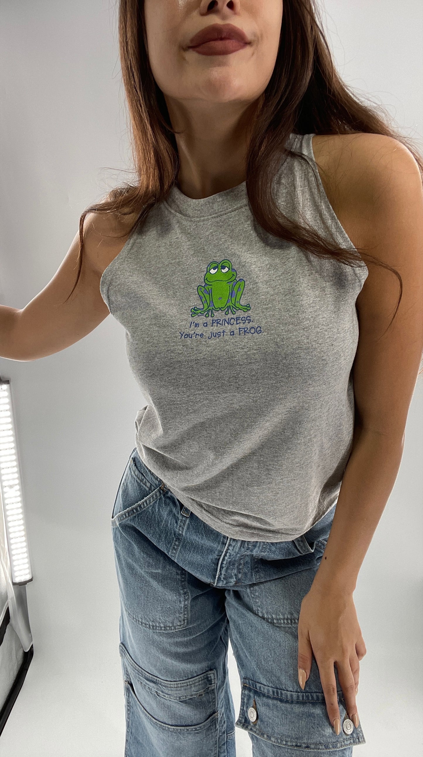 Deadstock Vintage Cropped Tank “I’m a Princess. You’re just a frog”