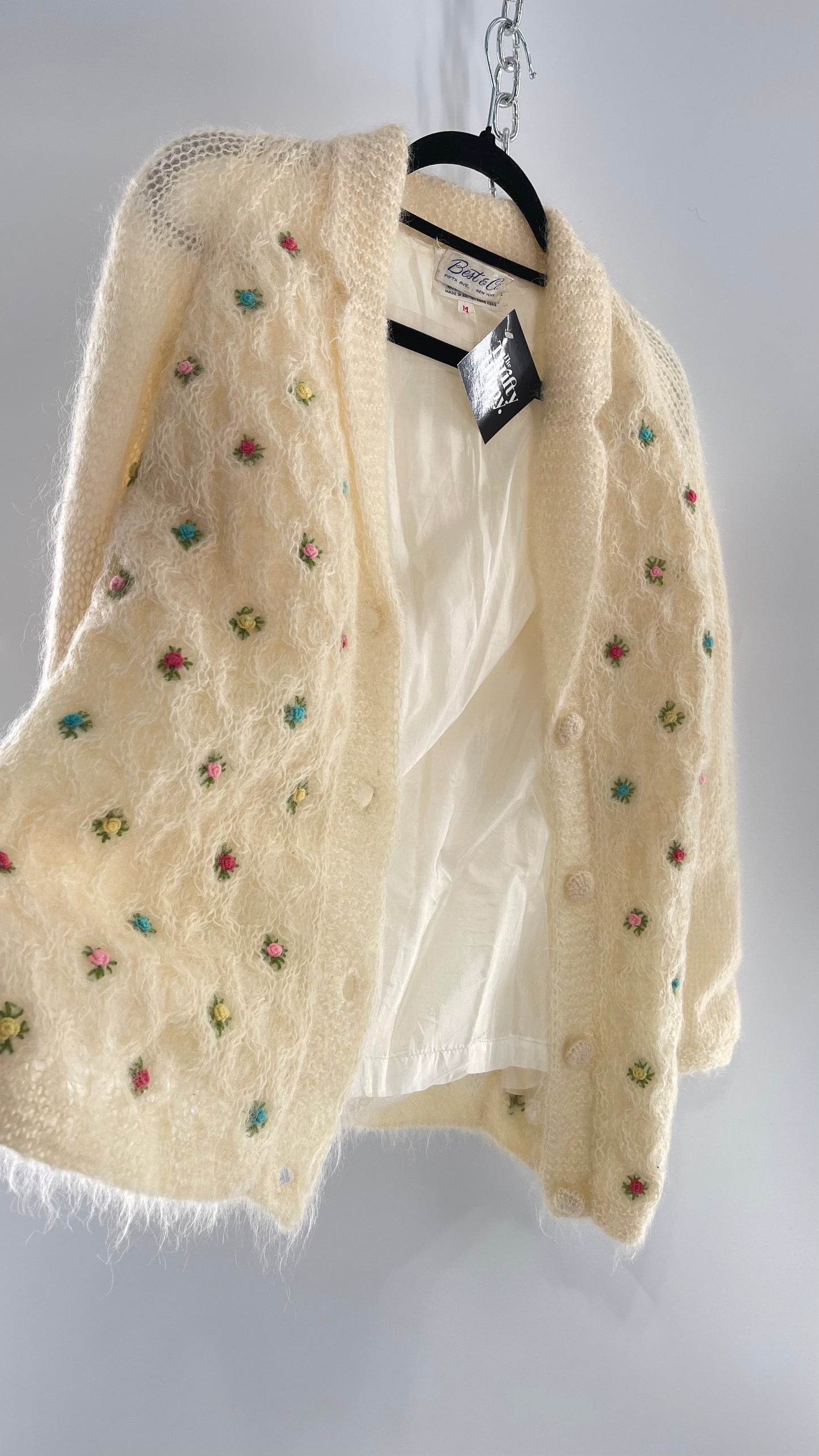 Vintage Best & Co Lil Rose, Cream Granny Cardigan (Medium)