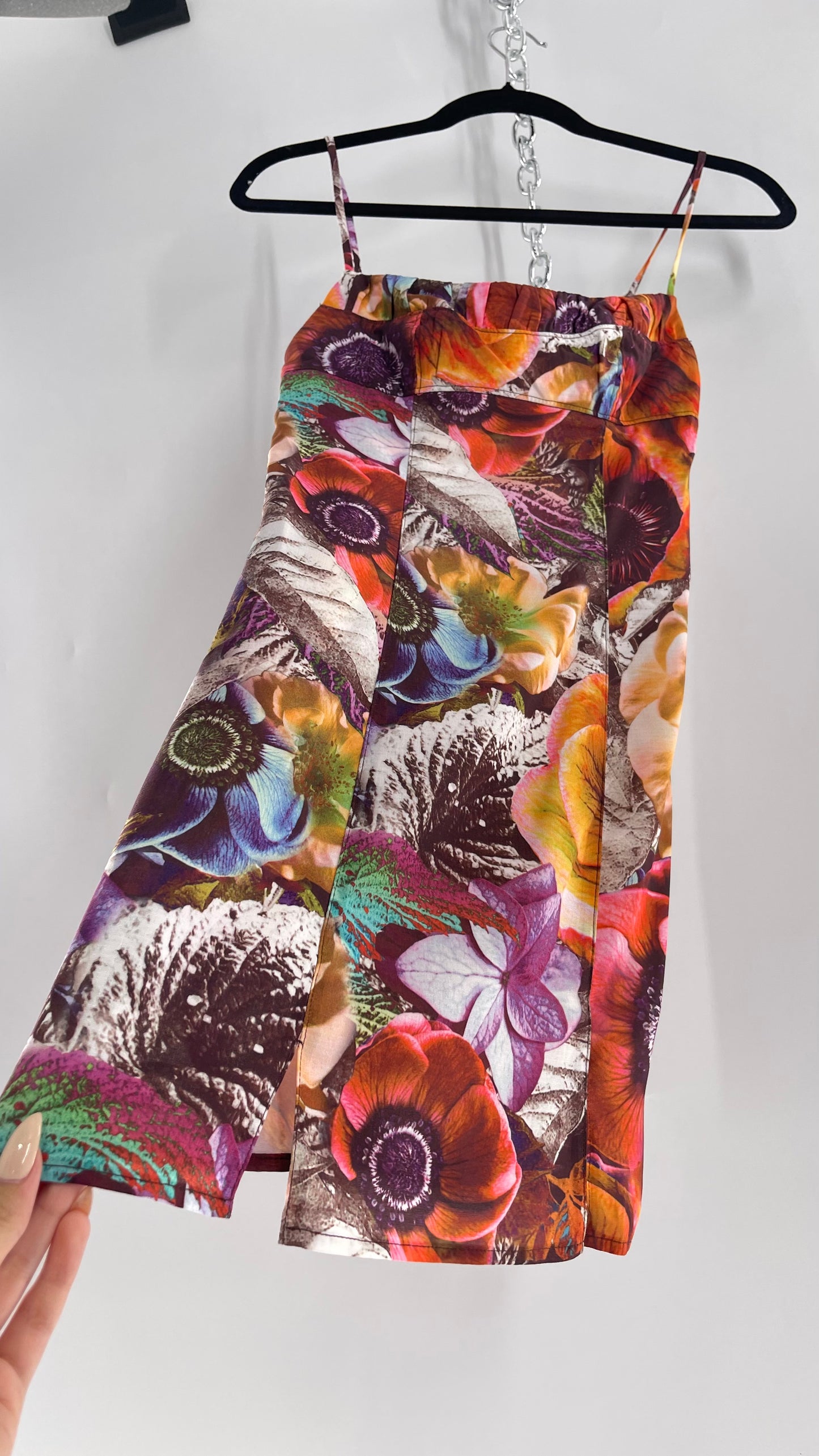 Urban Outfitters Colorful Floral Graphic Psychedelic Mini Dress (XS)