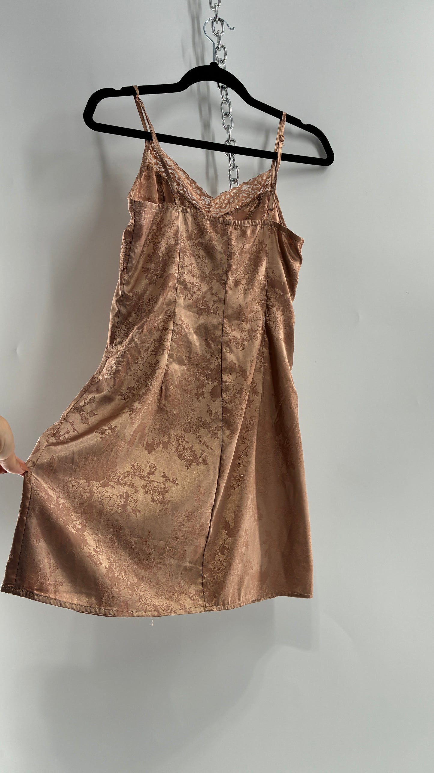 Bronze Brocade Slip Mini Dress (S/4)