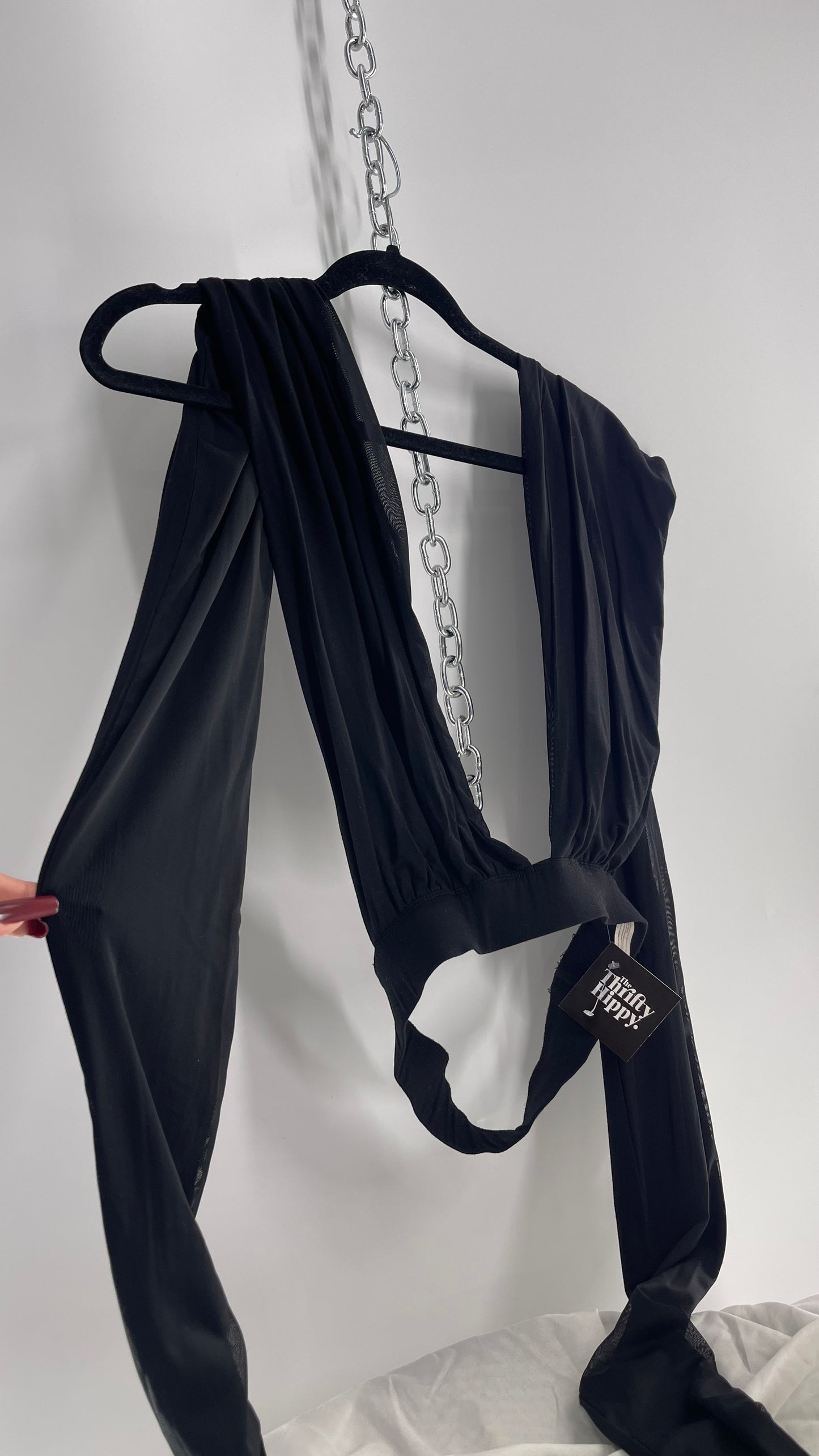 Intimately Free People Black Backless Double Lined Multi Way Tie Back Top (Small)