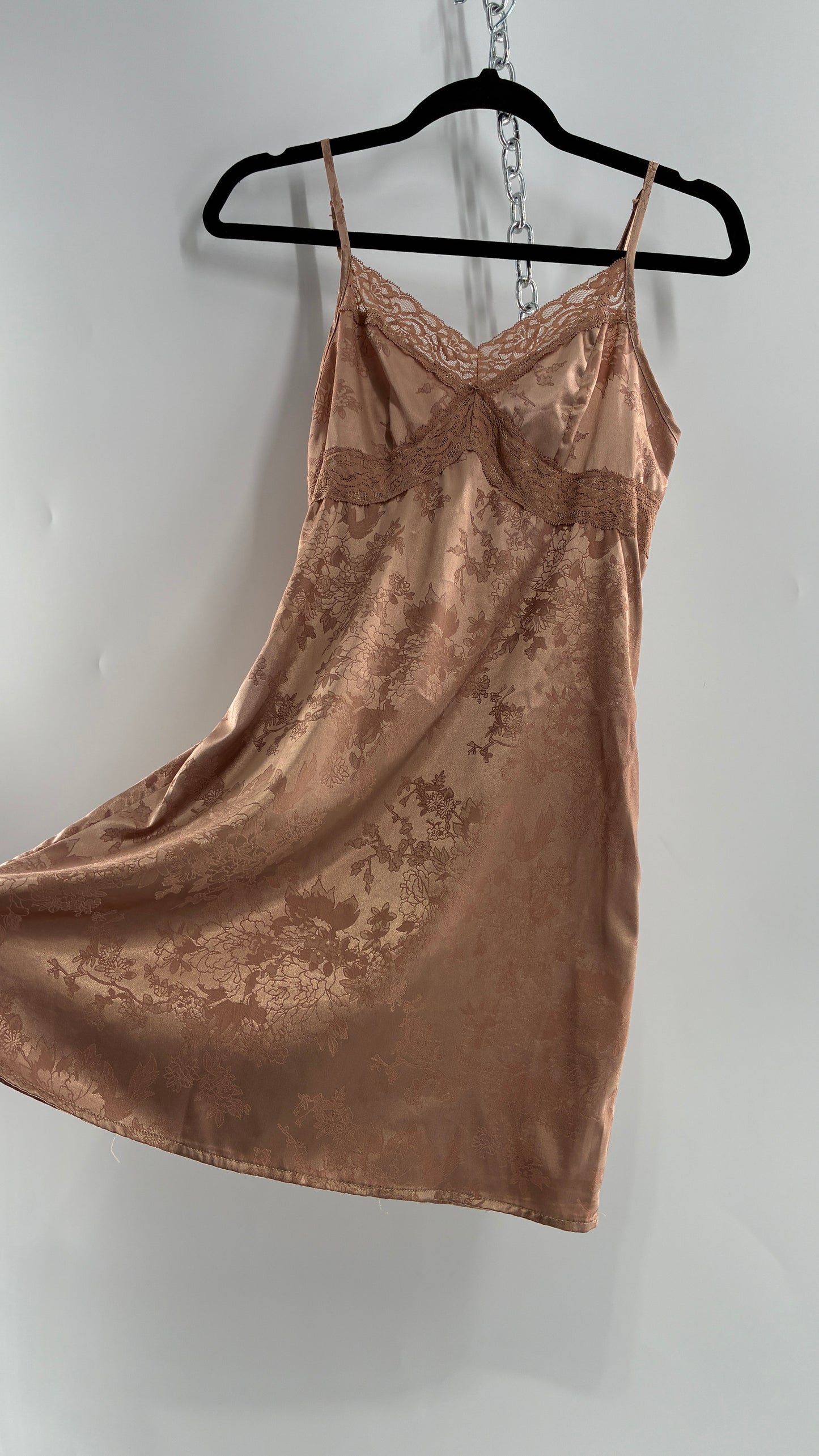 Bronze Brocade Slip Mini Dress (S/4)