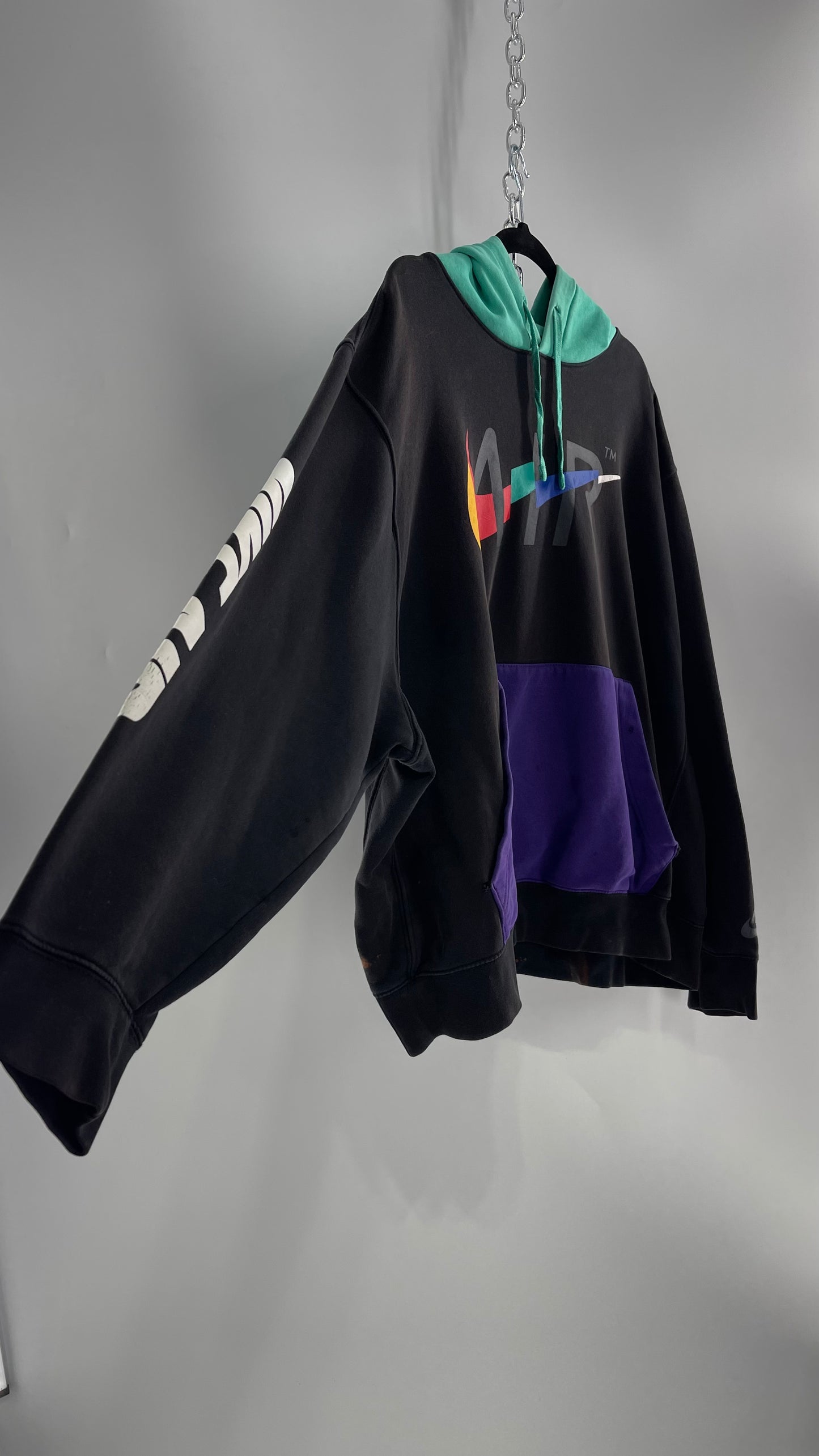 NIKE Air Color Block Nintendo Aesthetic Hoodie (XXL)