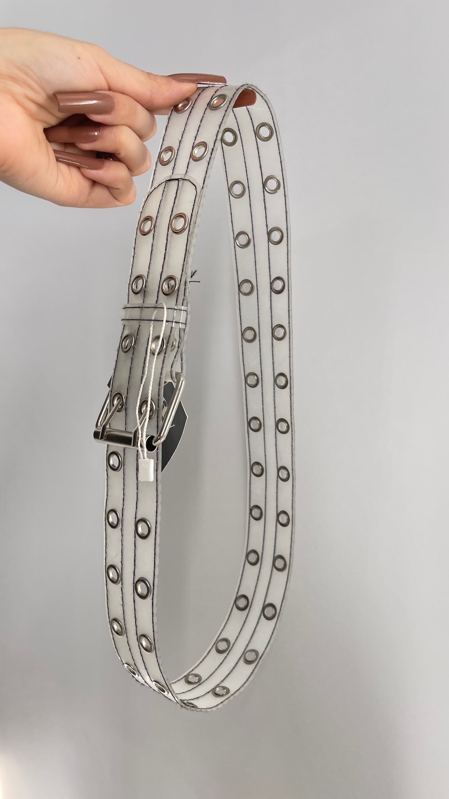 Vintage Transparent Grommet Belt (Small)