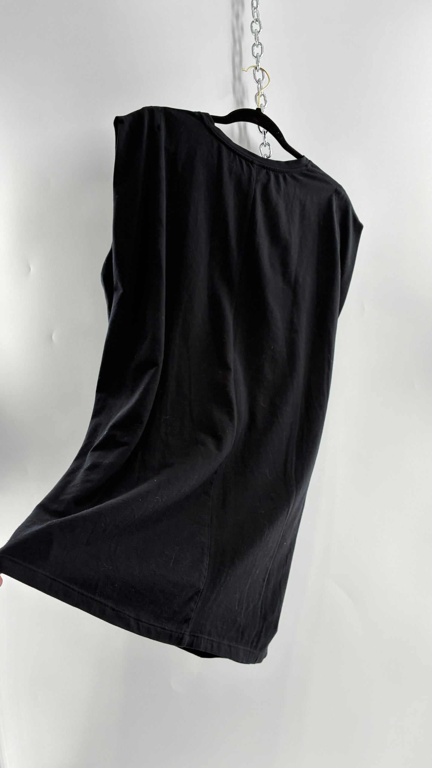 Free People Black Jersey Knit Side Tie T Shirt Dress (Small)