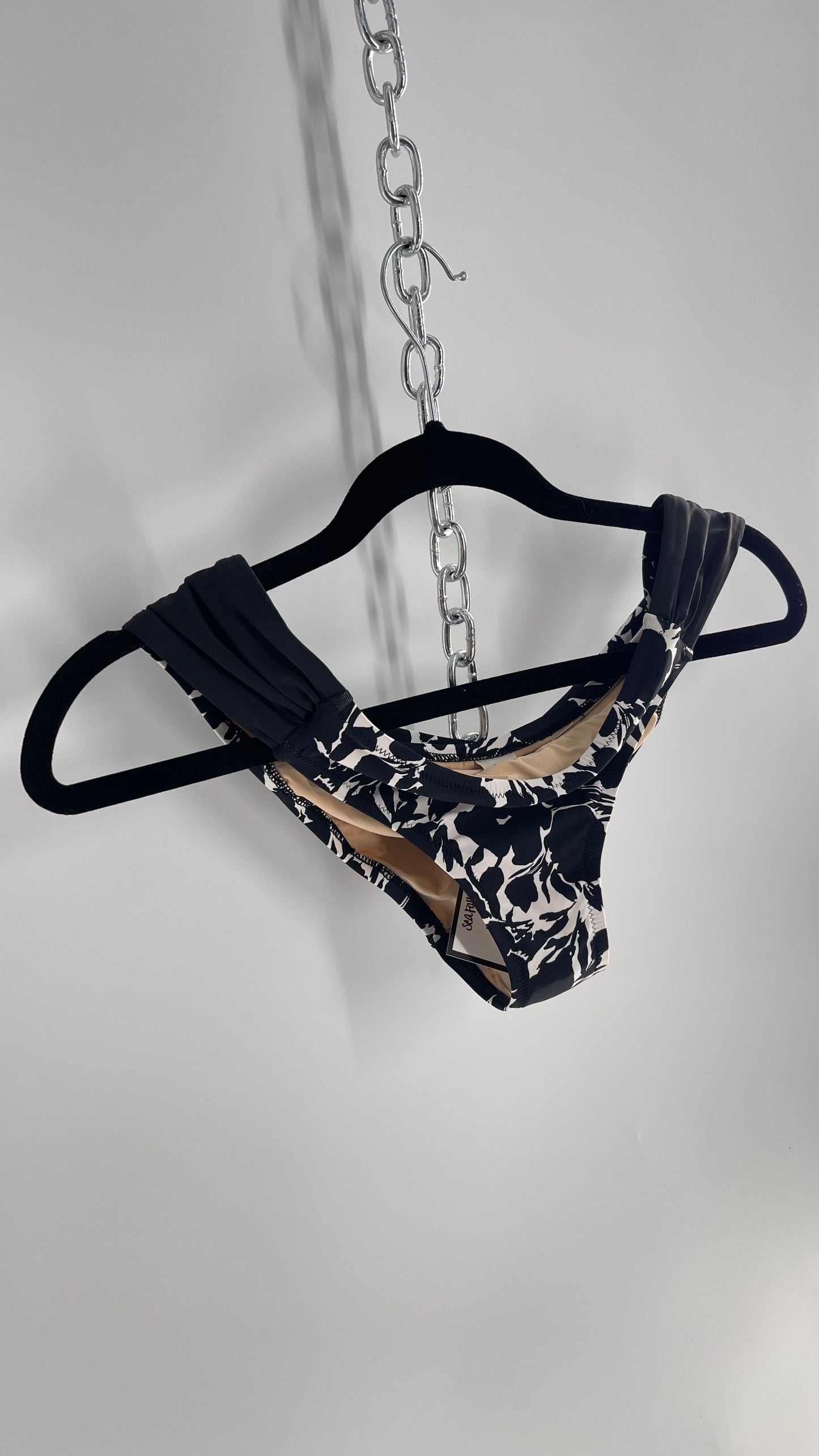 Sea Folly Anthropologie Black and White Swim Bottoms (Medium)