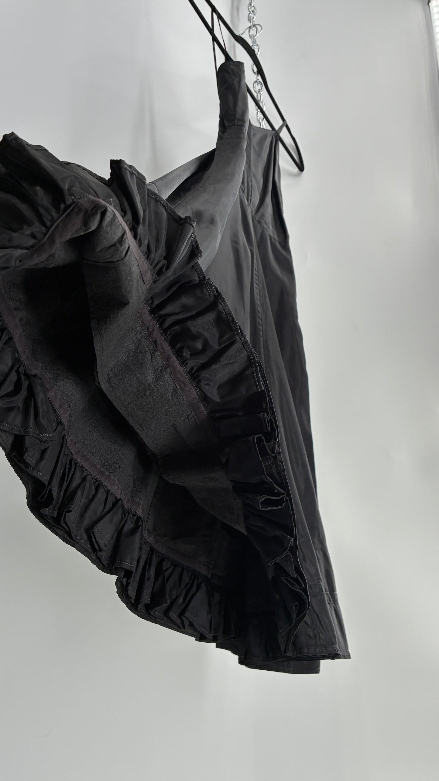 Vintage Black Midi Crinoline Style Dress (S)
