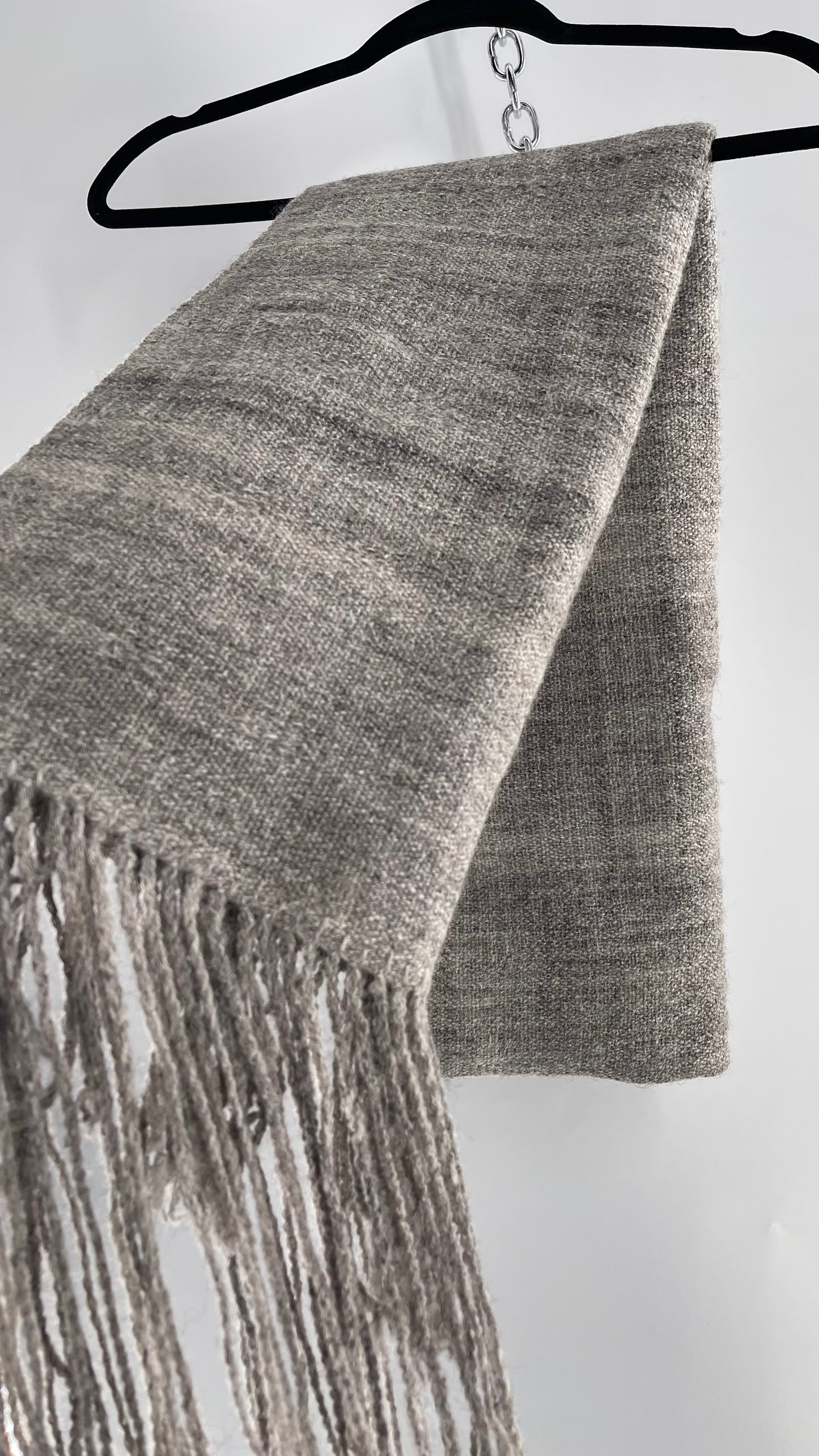 JuSt Shetland Handspun + Handwoven Shetland Yarn Julia Downing Nordus, Scousburgh Grey Woven Scarf