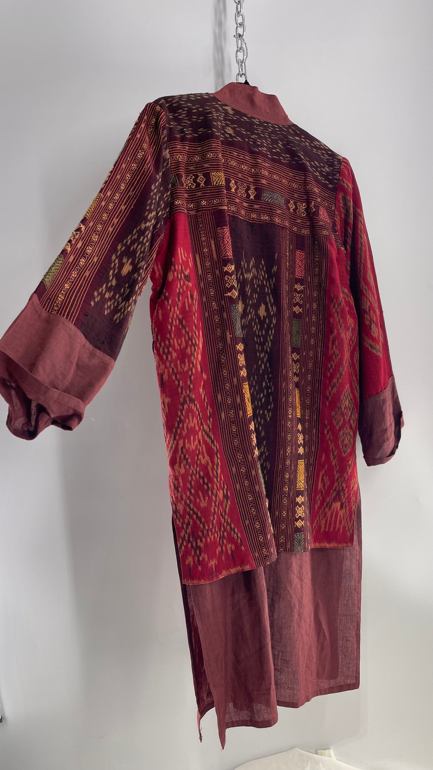 Laise Adzer Vintage Heavily Embroidered, Linen Patchwork Set (M/L)