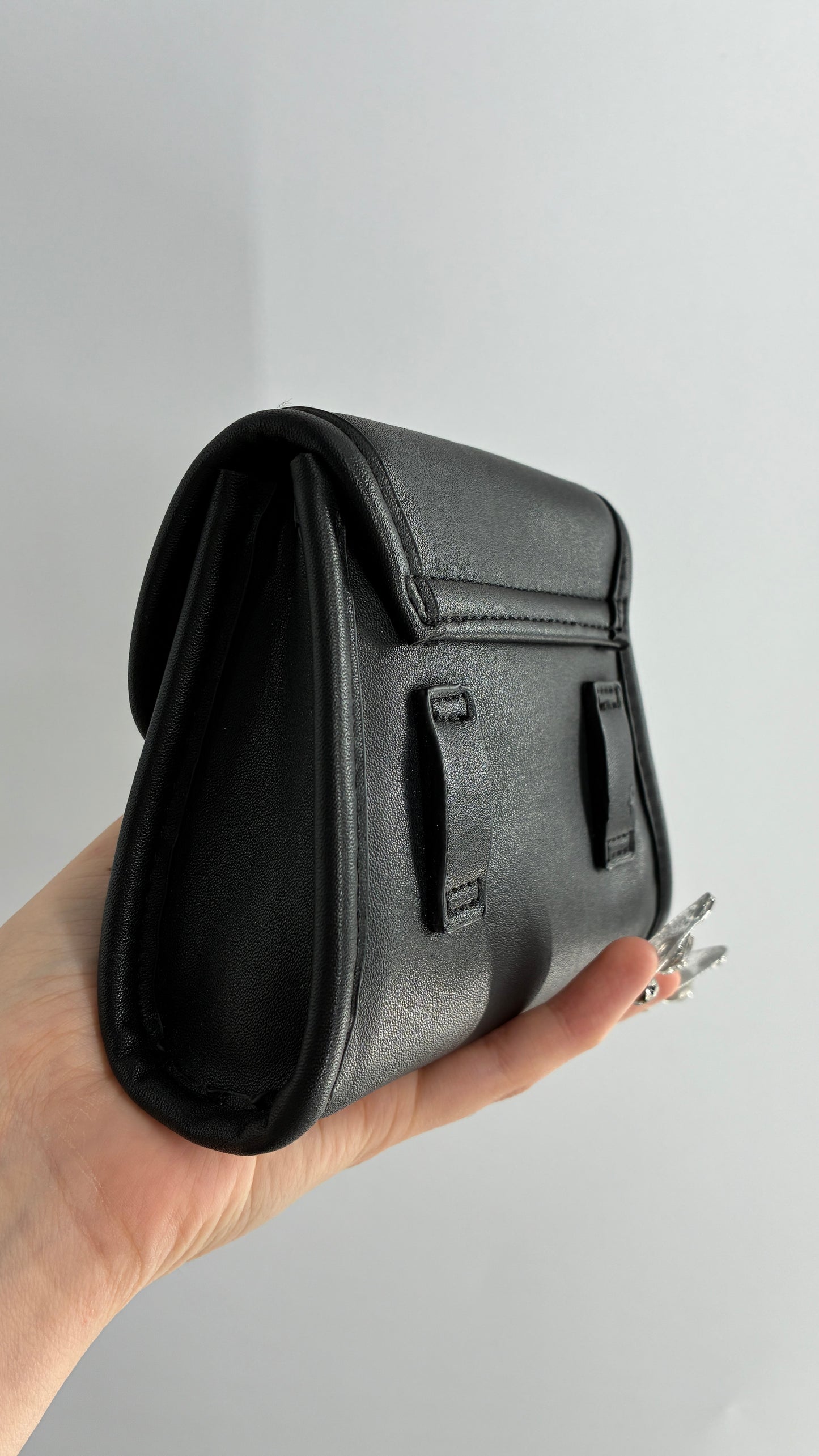 Black Leather Belt Bag
