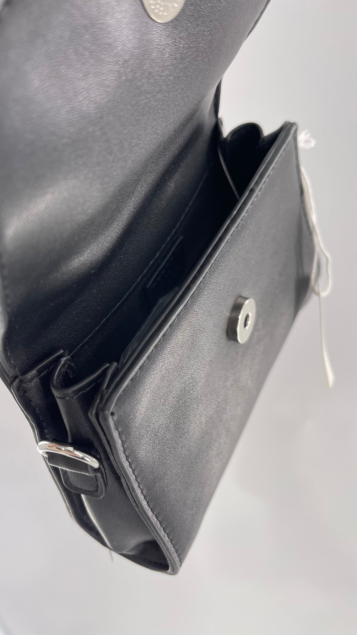 Urban Outfitters Black Vegan Leather Ultra Mini Purse with Detachable Crossbody Strap