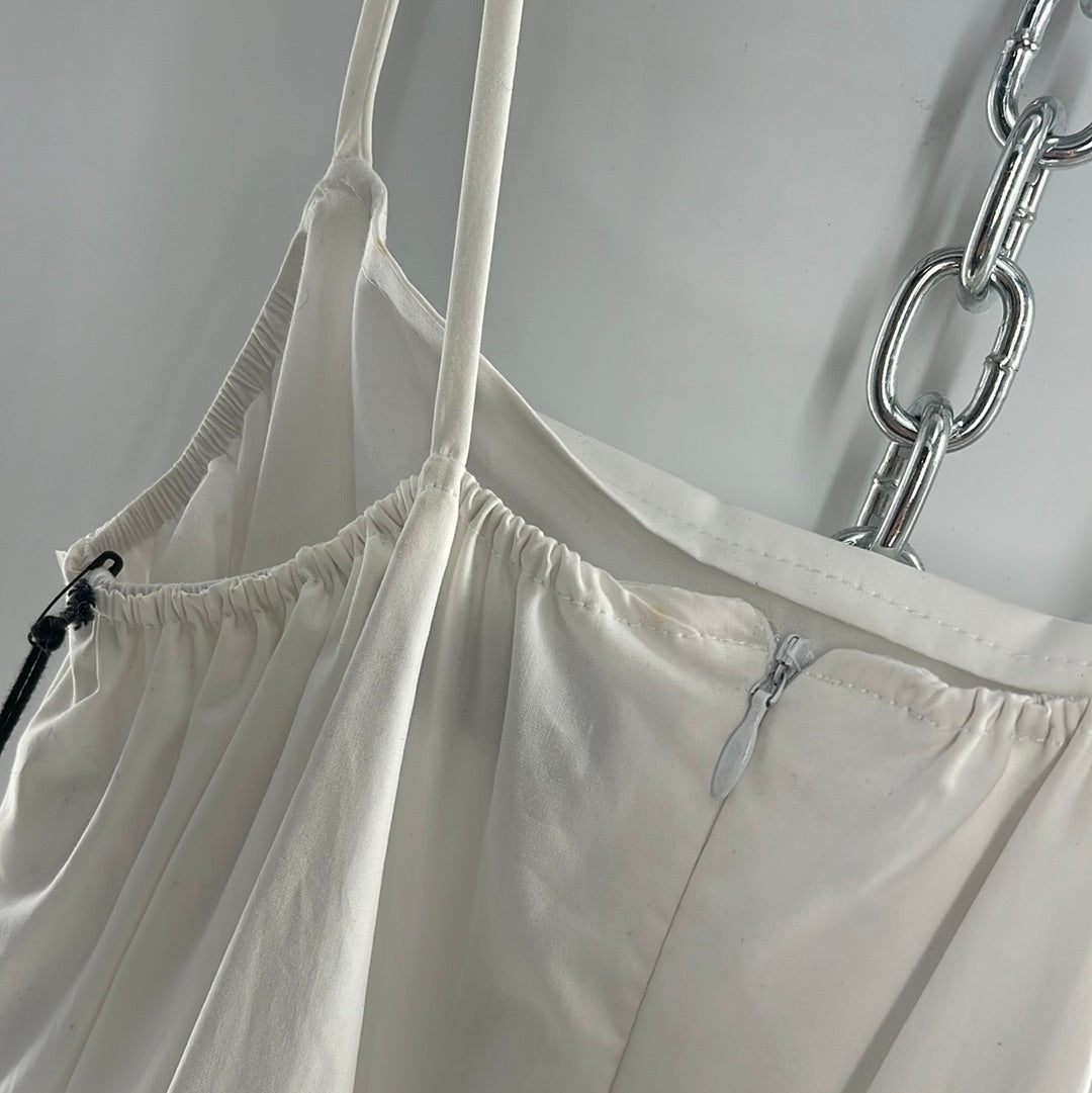 ØM Objects Without Meaning White Dress with Woven Skirt and Tags Attached (Large)