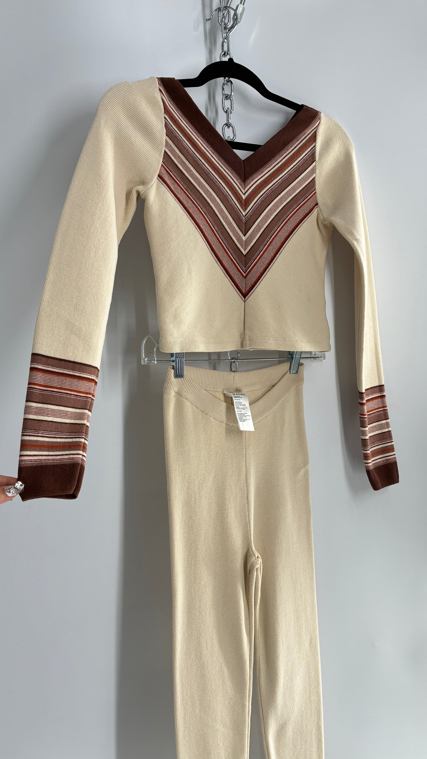 Intimately Free People Worn Knit 70s Style 2 Piece Set (Small)