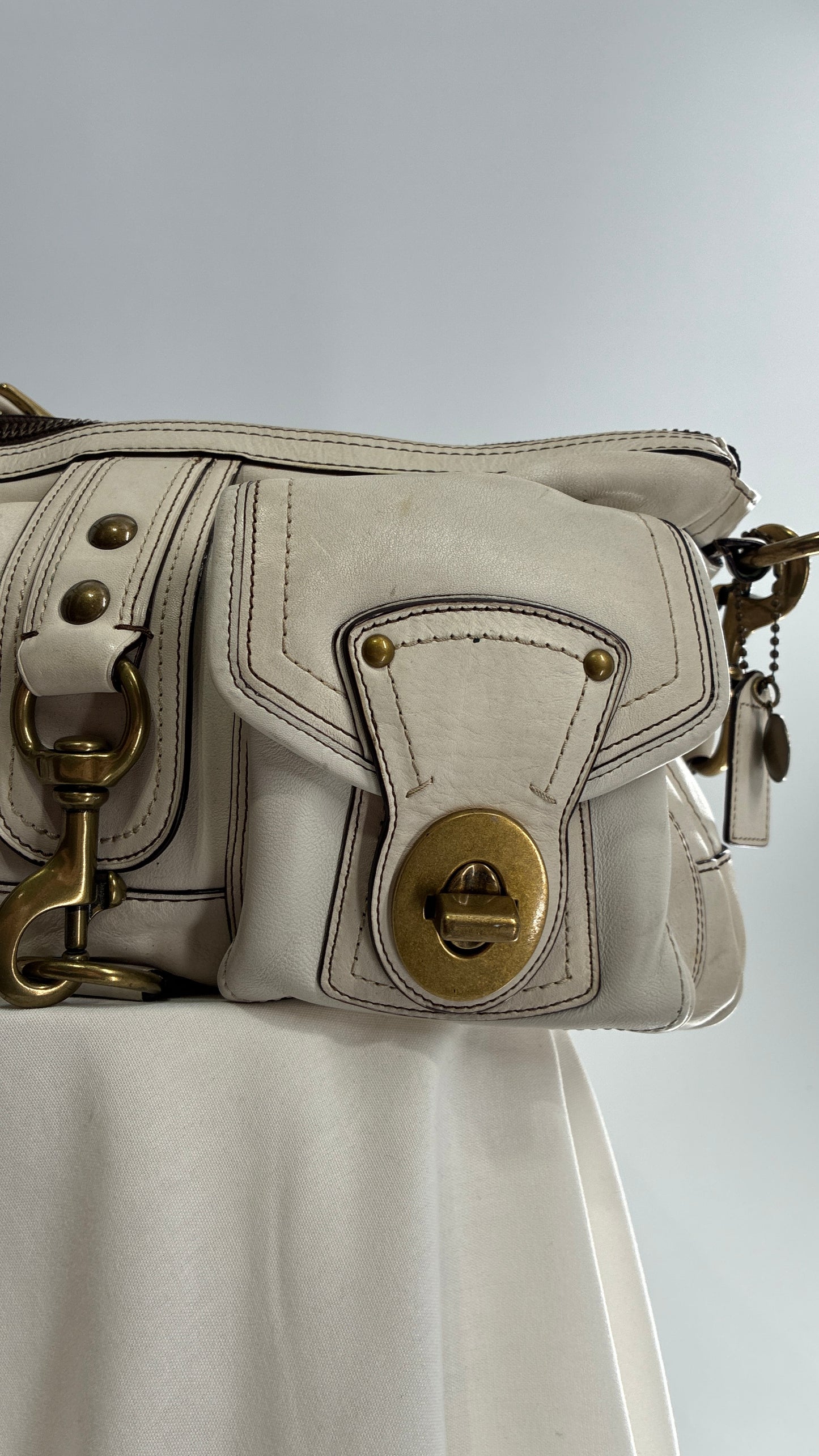 RARE COACH 65th Anniversary Legacy Leather Oversized Turnlock Shoulder Bag