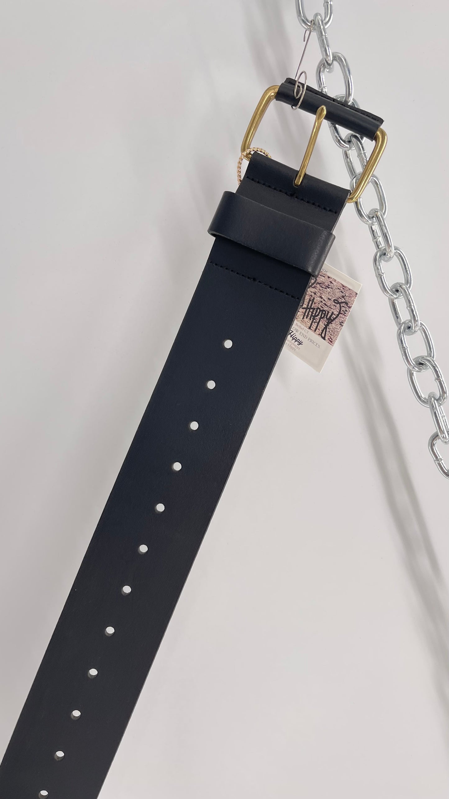 Banana Republic Wide Black Italian Cow Leather Belt (Small)