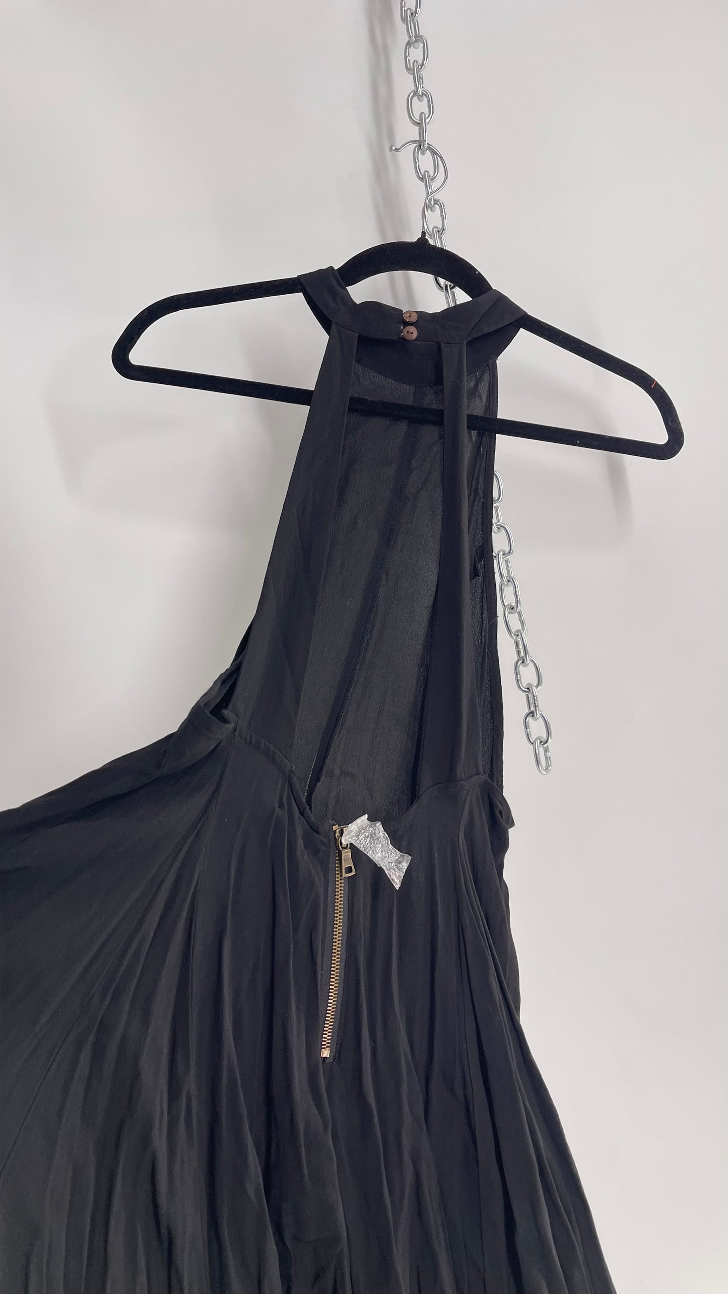 Kimchi Blue Black Voluminous Mini with Open Back Detail (Small)